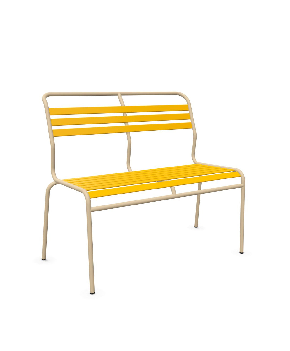 Schaffner Säntis Banc à lattes 2 places sans accoudoirs Jaune 11 Marron Pastel 83