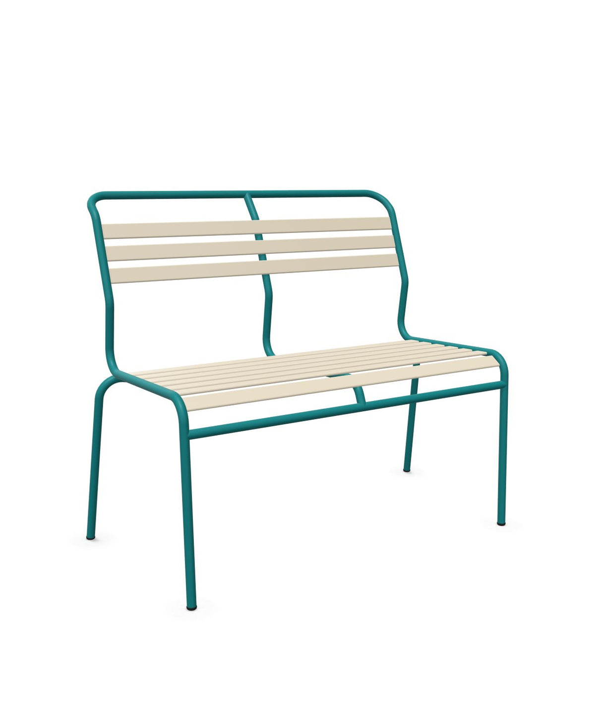 Schaffner Säntis Banc à lattes 2 places sans accoudoirs Sable Pastel 15 Bleu Kali 56