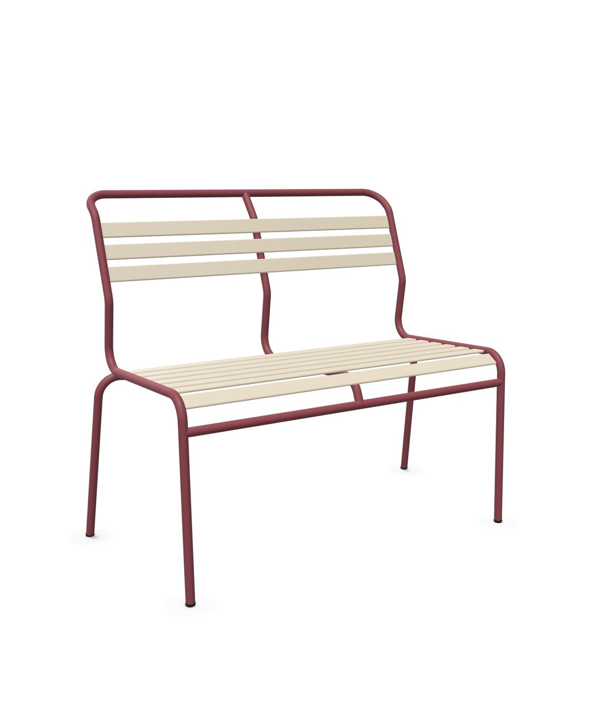 Schaffner Säntis Banc à lattes 2 places sans accoudoirs Sable Pastel 15 Bordeaux 38