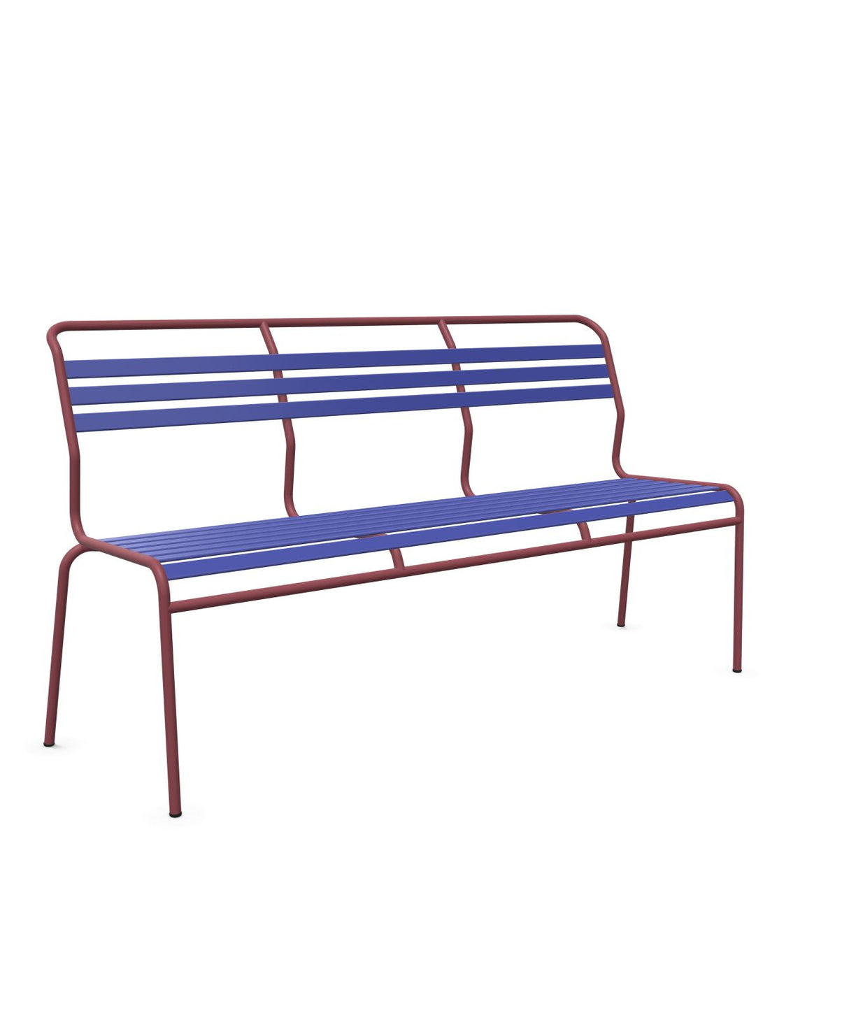 Schaffner Säntis Banc à lattes 3 places sans accoudoirs Bleu 53 Bordeaux 38