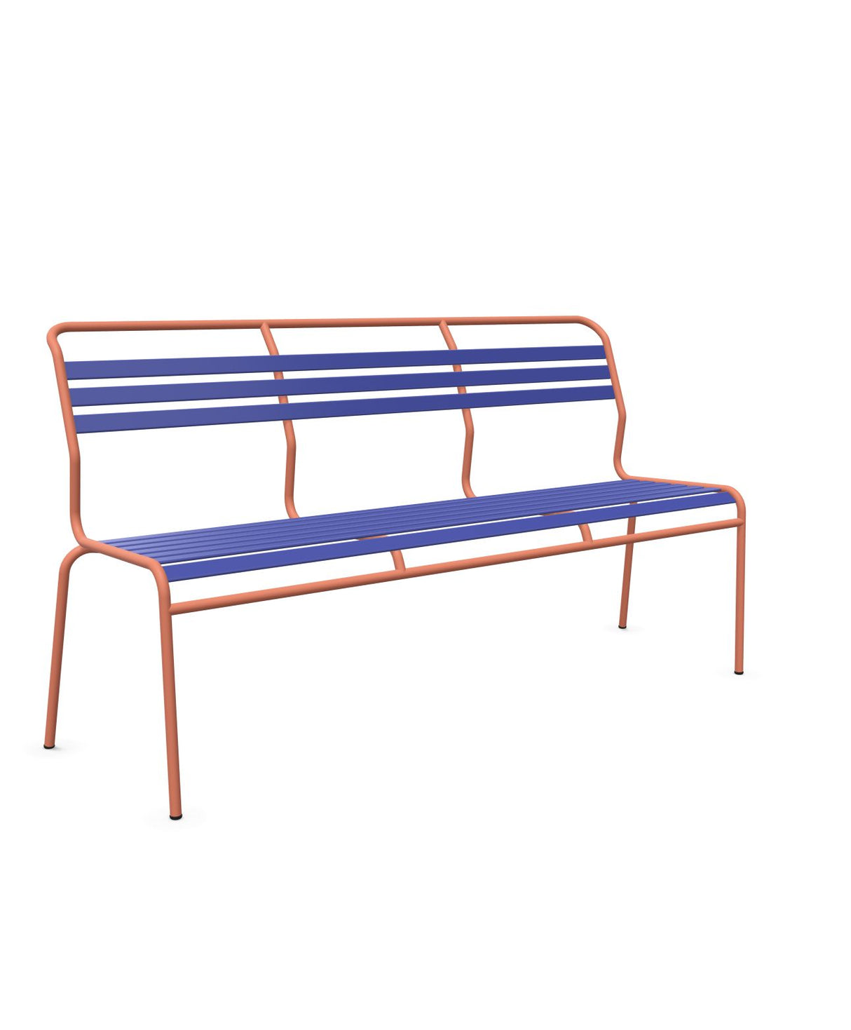 Schaffner Säntis Banc à lattes 3 places sans accoudoirs Bleu 53 Terracotta 84