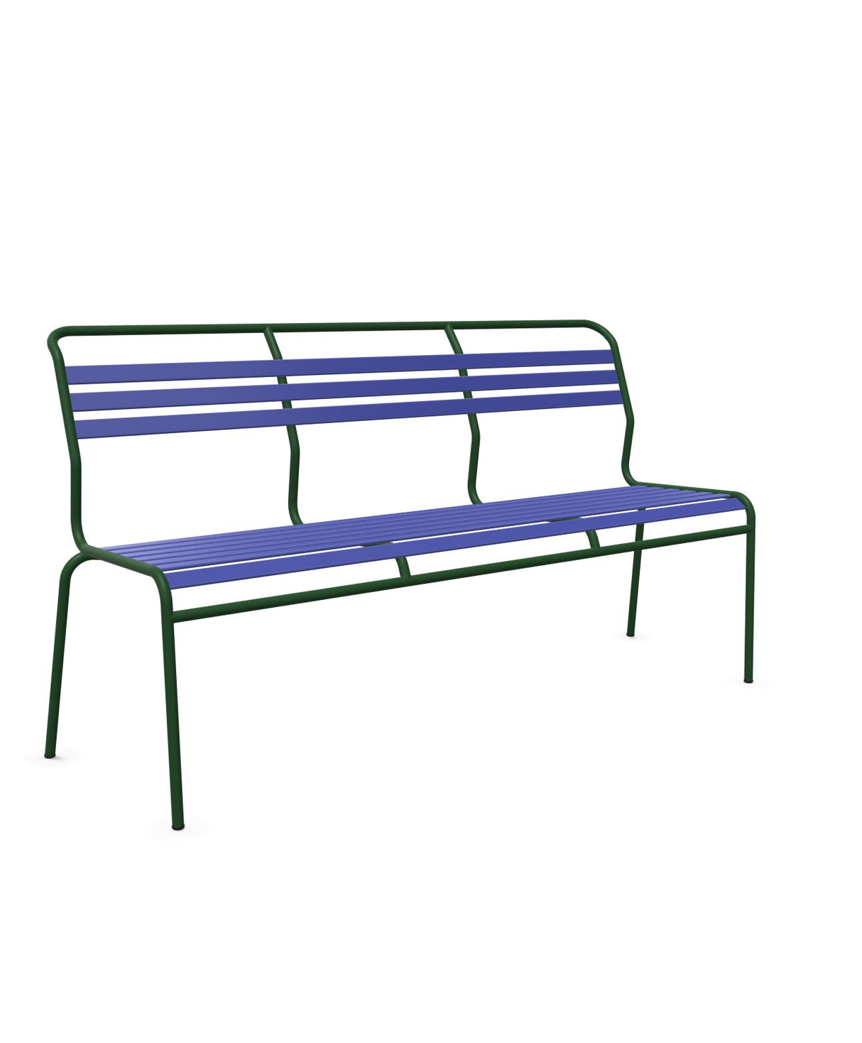 Schaffner Säntis Banc à lattes 3 places sans accoudoirs Bleu 53 Vert Sapin 66