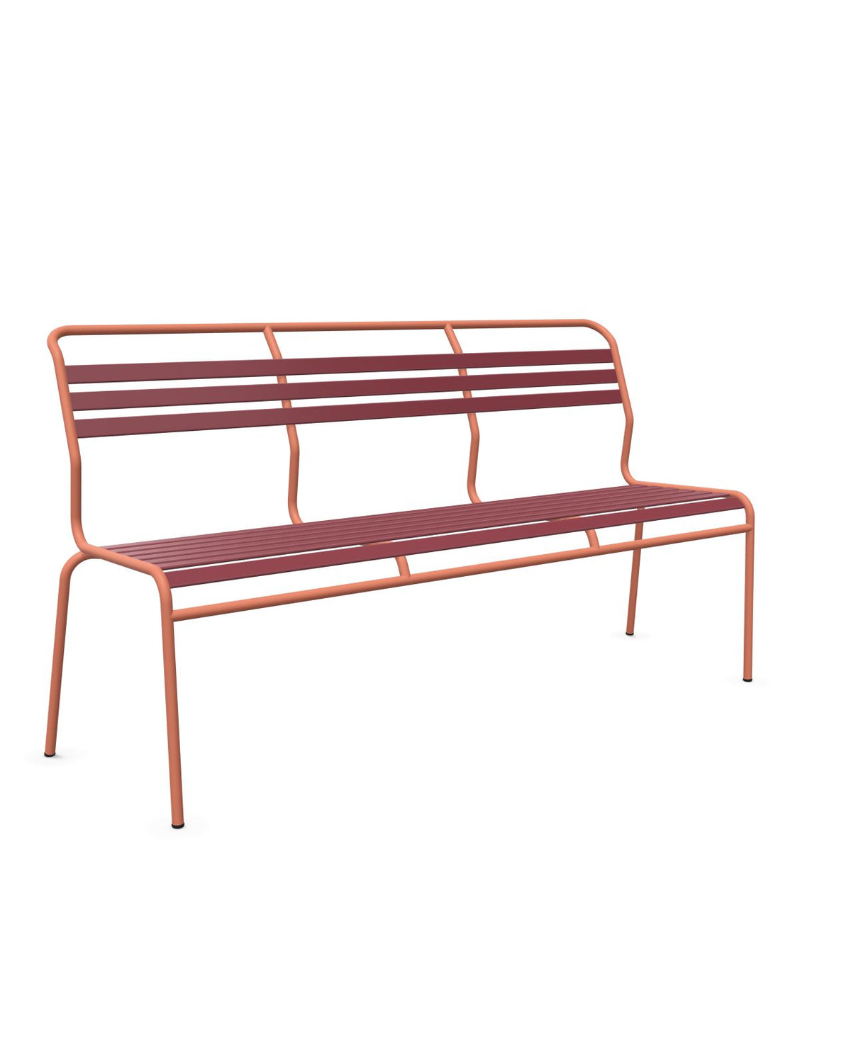 Schaffner Säntis Banc à lattes 3 places sans accoudoirs Bordeaux 38 Terracotta 84