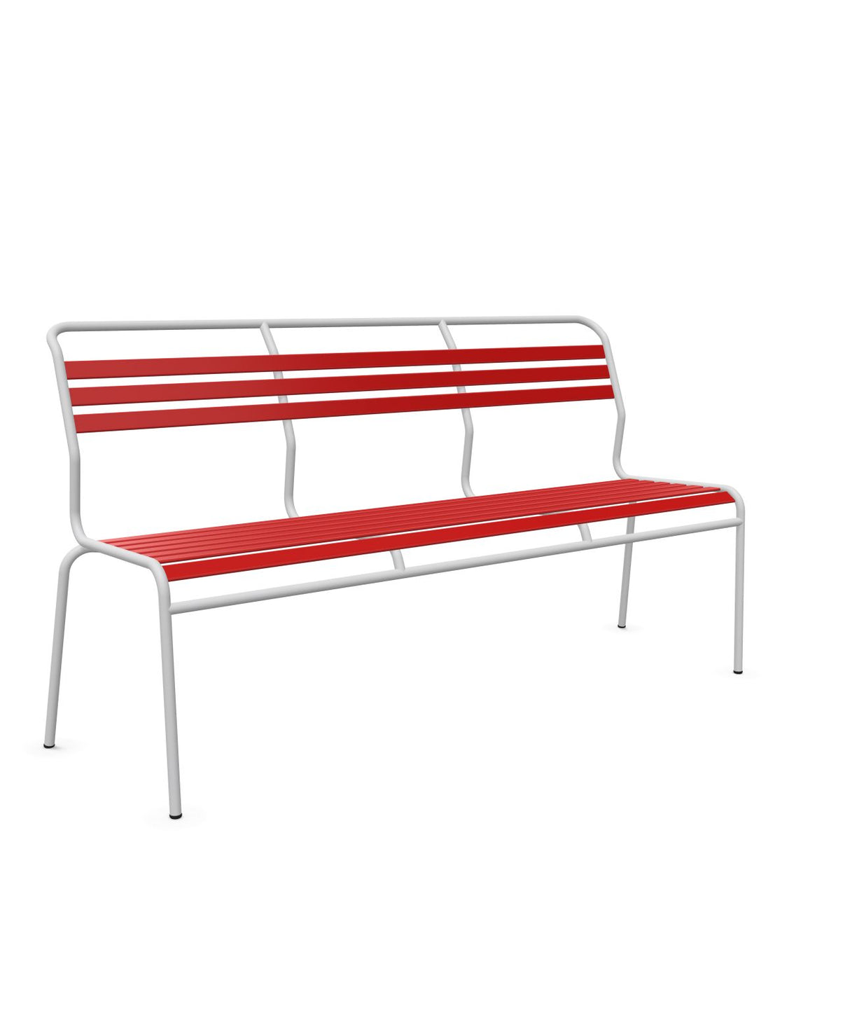 Schaffner Säntis Banc à lattes 3 places sans accoudoirs Rouge 30 Gris Argent 78