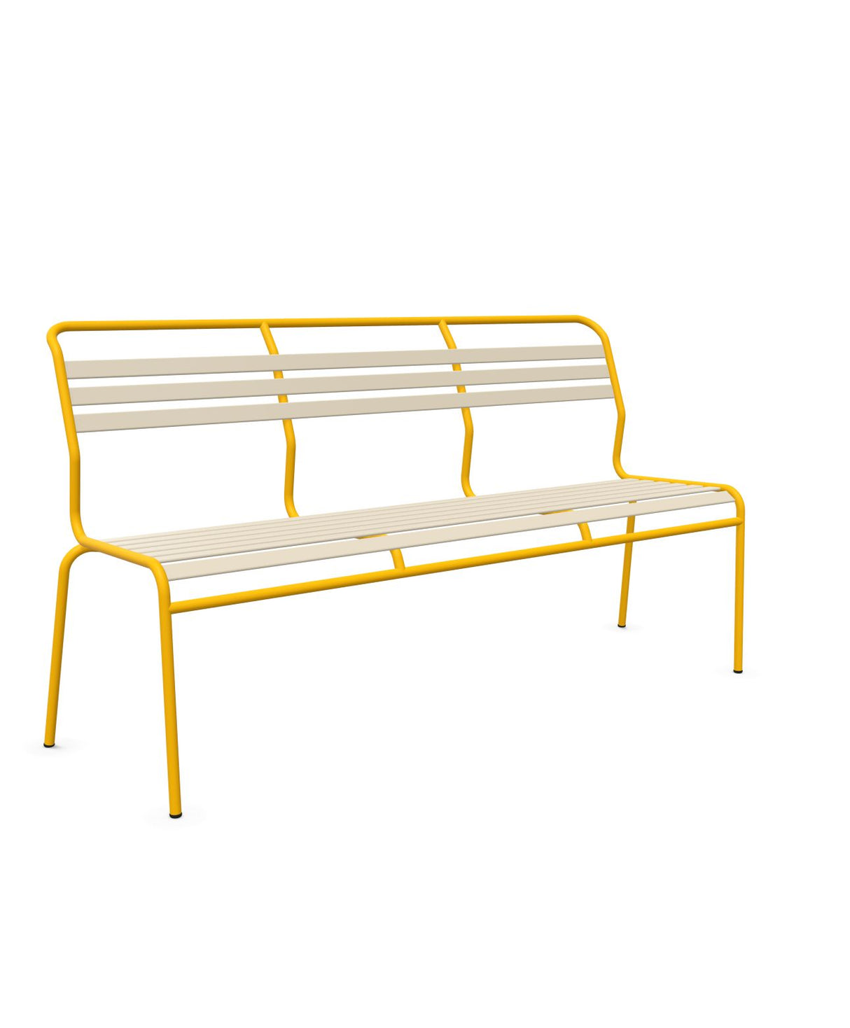 Schaffner Säntis Banc à lattes 3 places sans accoudoirs Sable Pastel 15 Jaune 11