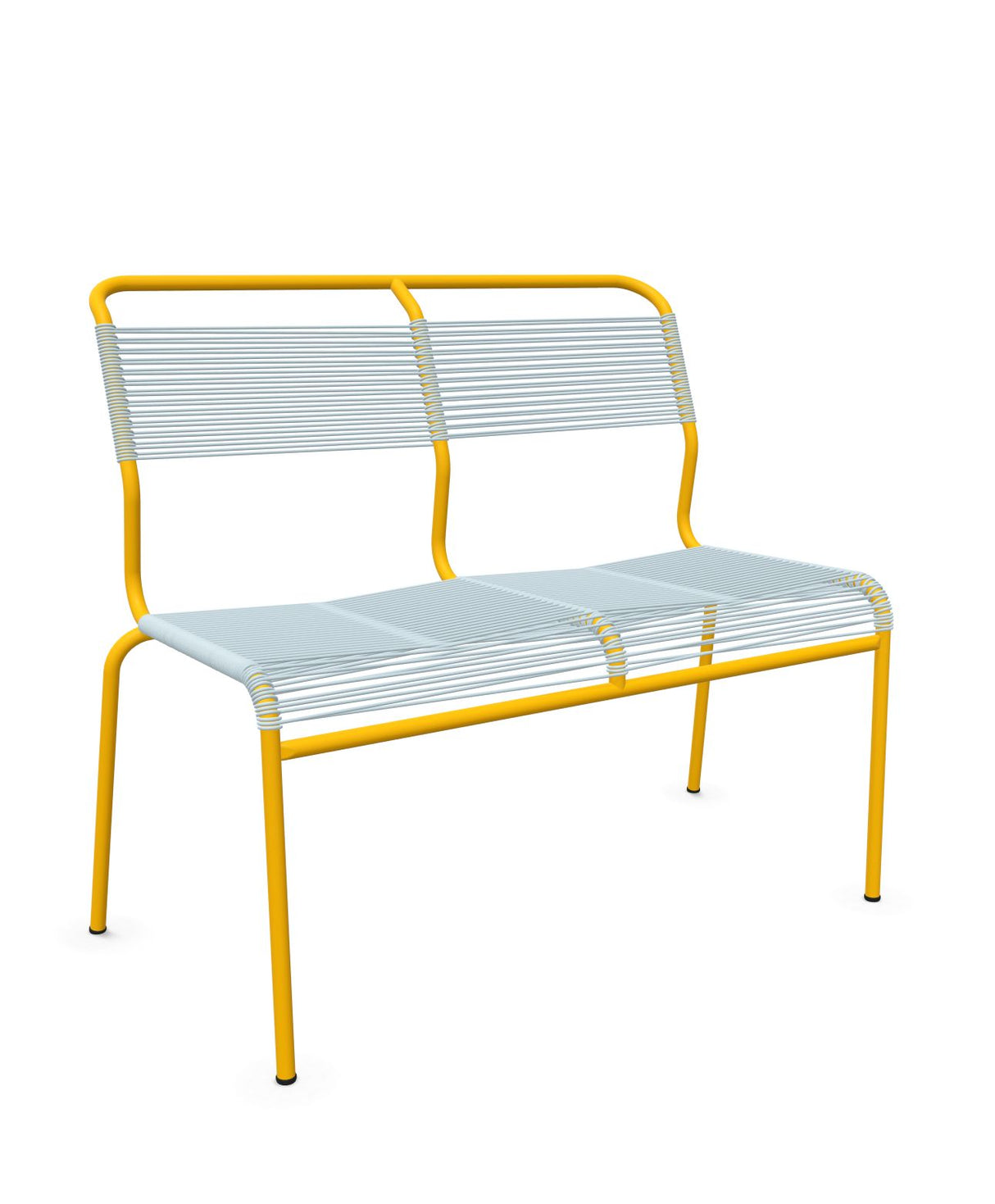 Schaffner Säntis Banc Spaghetti 2 places sans accoudoirs Bleu Pastel 51 Jaune 11