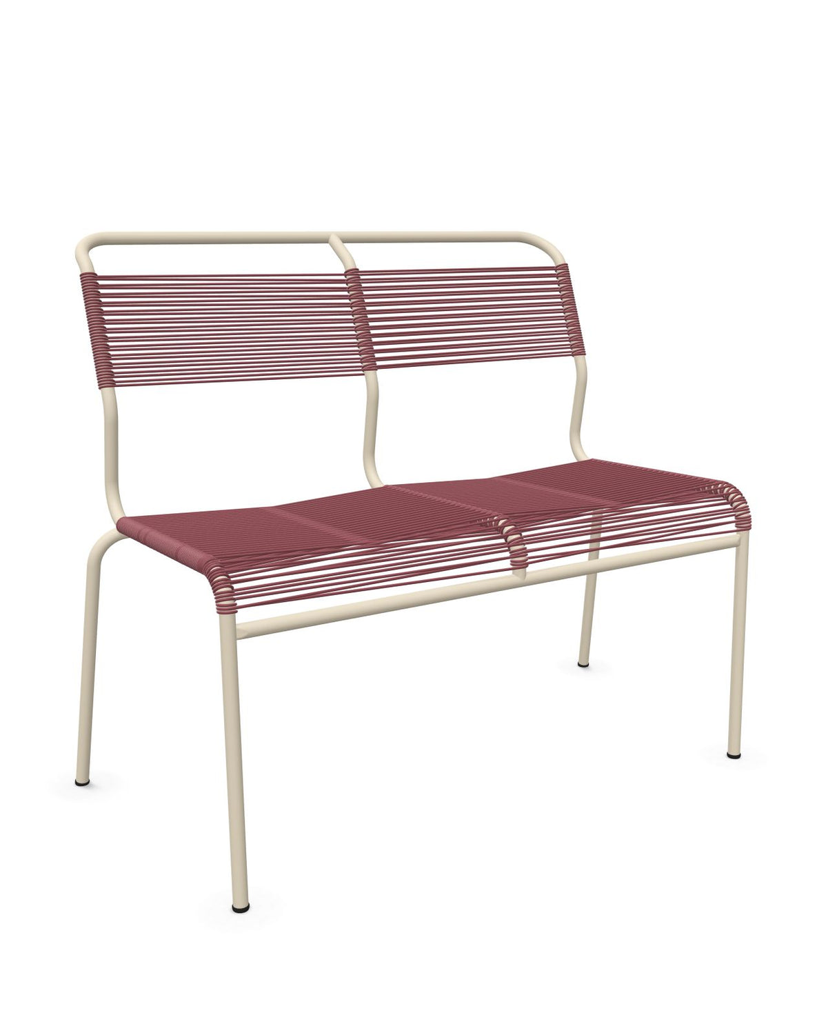 Schaffner Säntis Banc Spaghetti 2 places sans accoudoirs Bordeaux 38 Sable Pastel 15