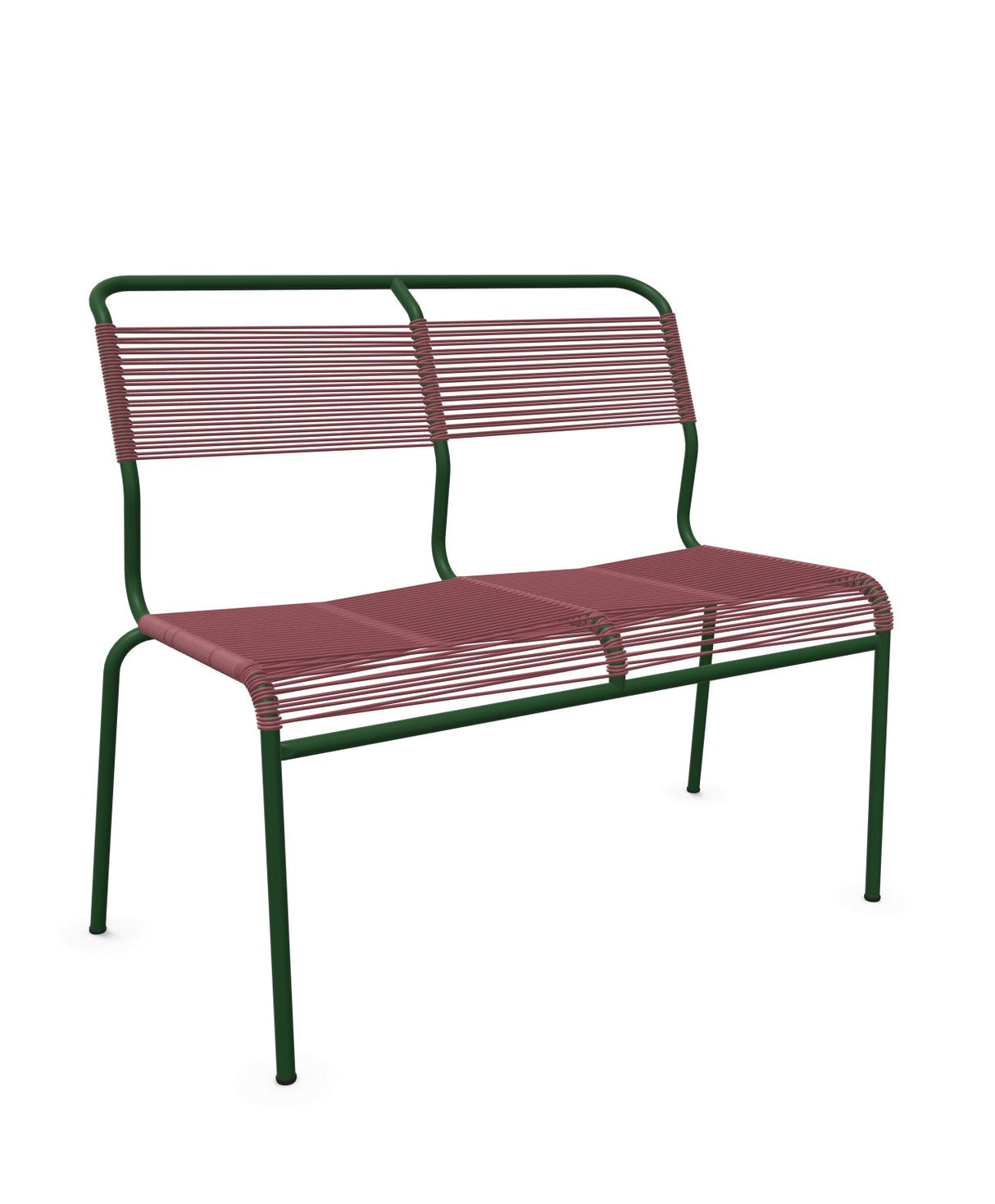 Schaffner Säntis Banc Spaghetti 2 places sans accoudoirs Bordeaux 38 Vert Sapin 66