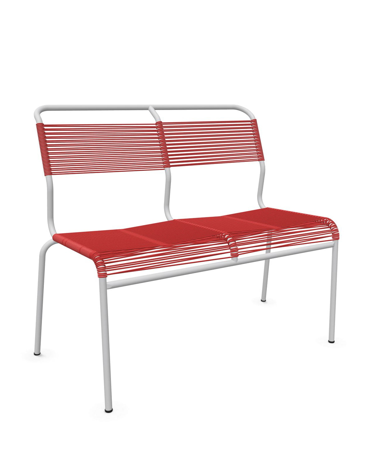Schaffner Säntis Banc Spaghetti 2 places sans accoudoirs Rouge 30 Gris Argent 78