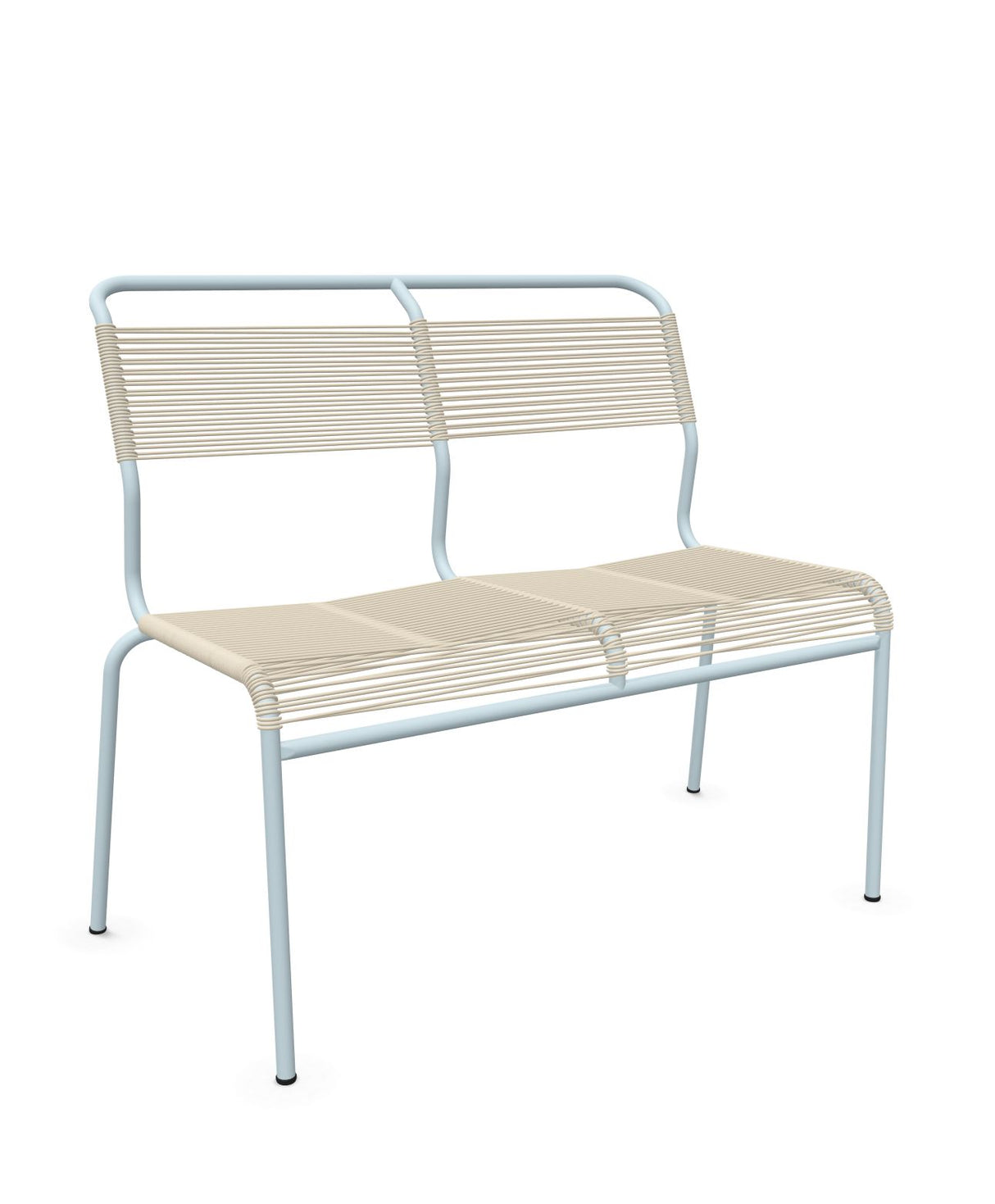Schaffner Säntis Banc Spaghetti 2 places sans accoudoirs Sable Pastel 15 Bleu Pastel 51