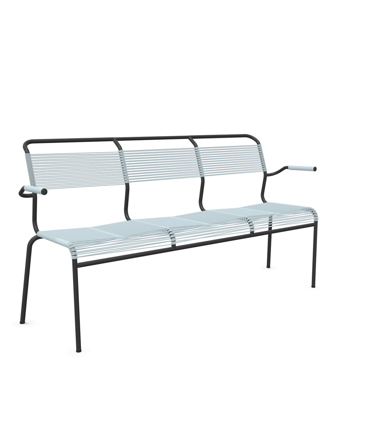 Schaffner Säntis Banc Spaghetti 3 places avec accoudoirs Bleu Pastel 51 Anthracite 77