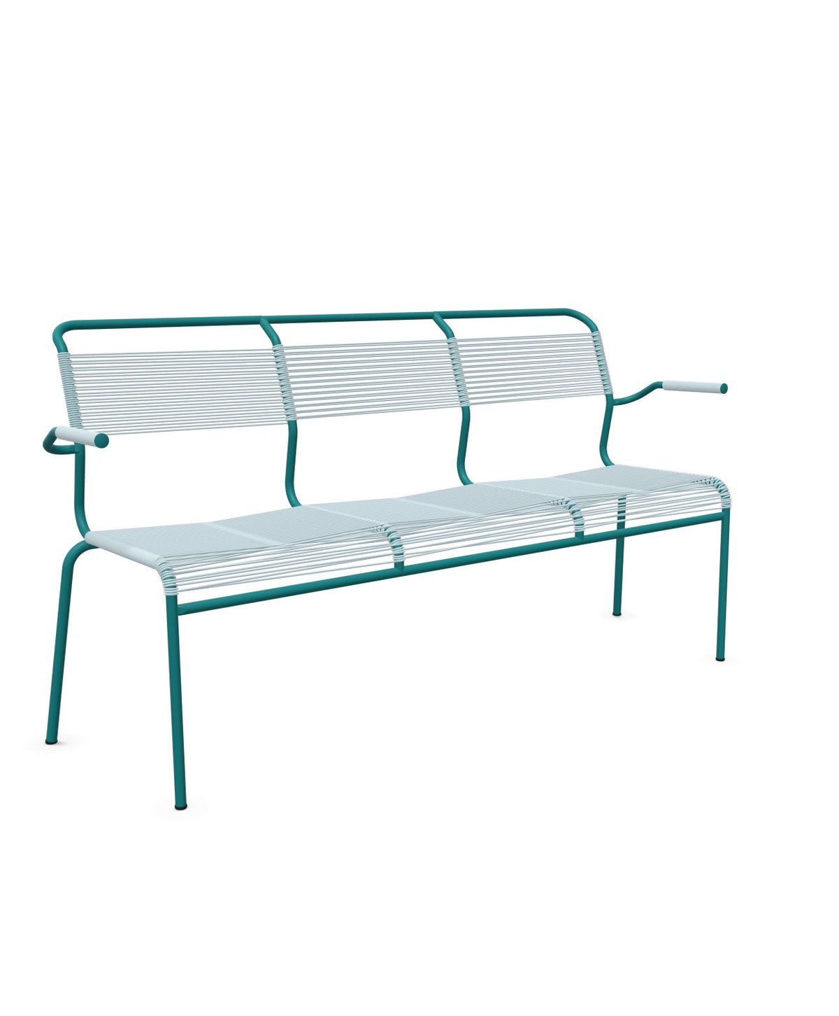 Schaffner Säntis Banc Spaghetti 3 places avec accoudoirs Bleu Pastel 51 Bleu Kali 56