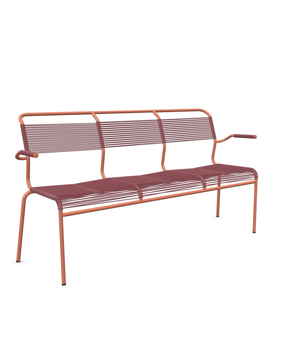 Schaffner Säntis Banc Spaghetti 3 places avec accoudoirs Bordeaux 38 Terracotta 84