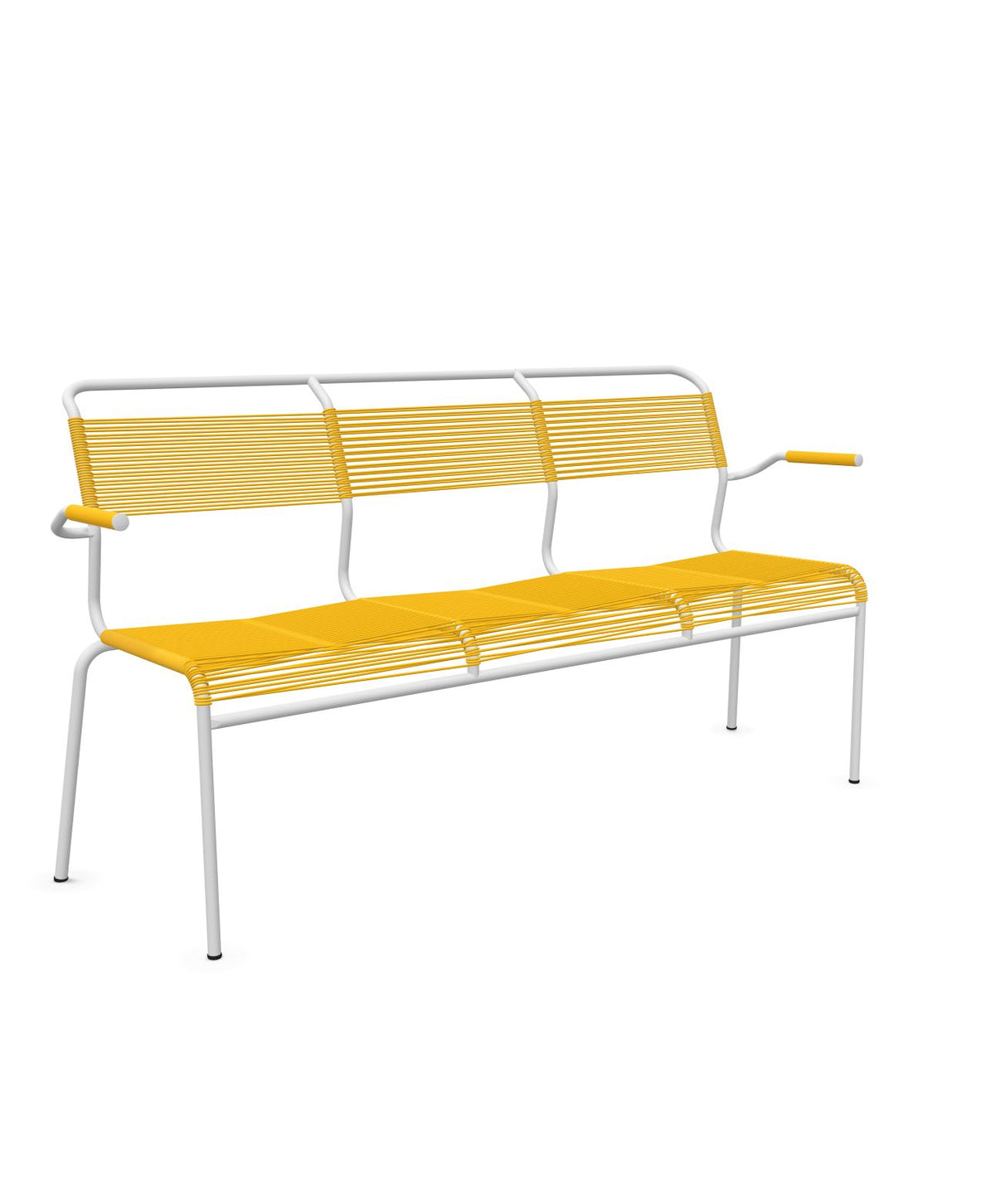 Schaffner Säntis Banc Spaghetti 3 places avec accoudoirs Jaune 11 Blanc 90