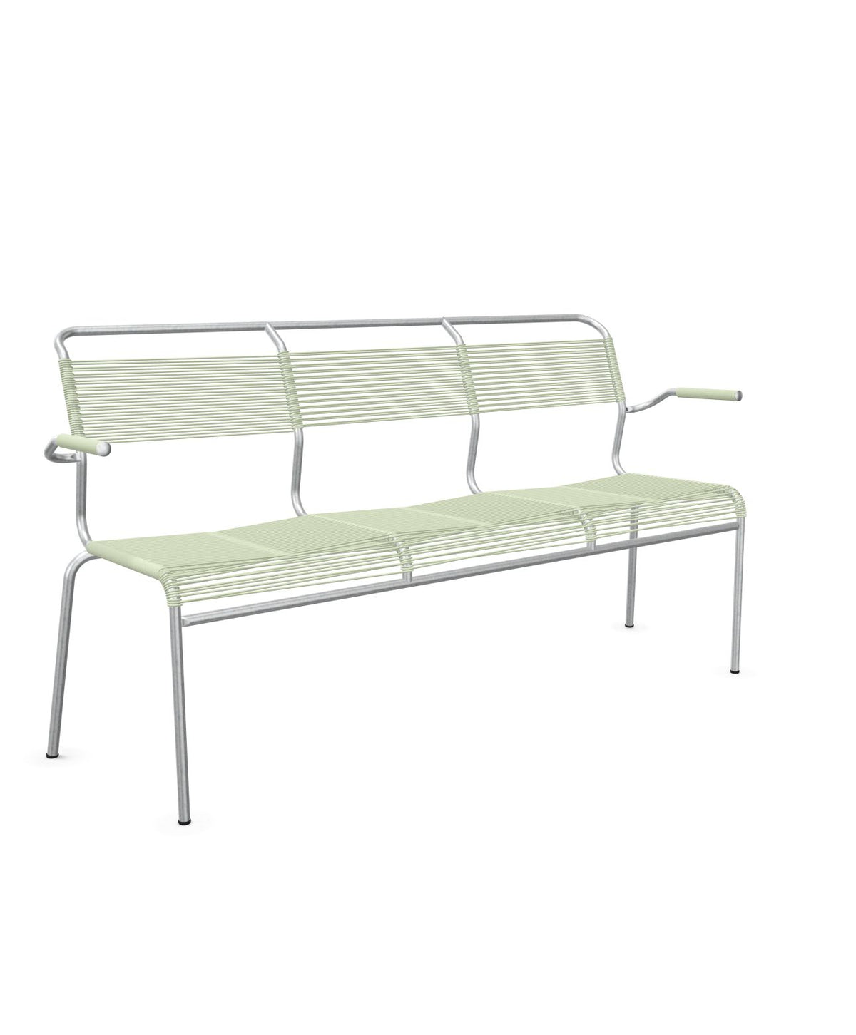 Schaffner Säntis Banc Spaghetti 3 places avec accoudoirs Vert Pastel 64 Galvanisé à chaud 02