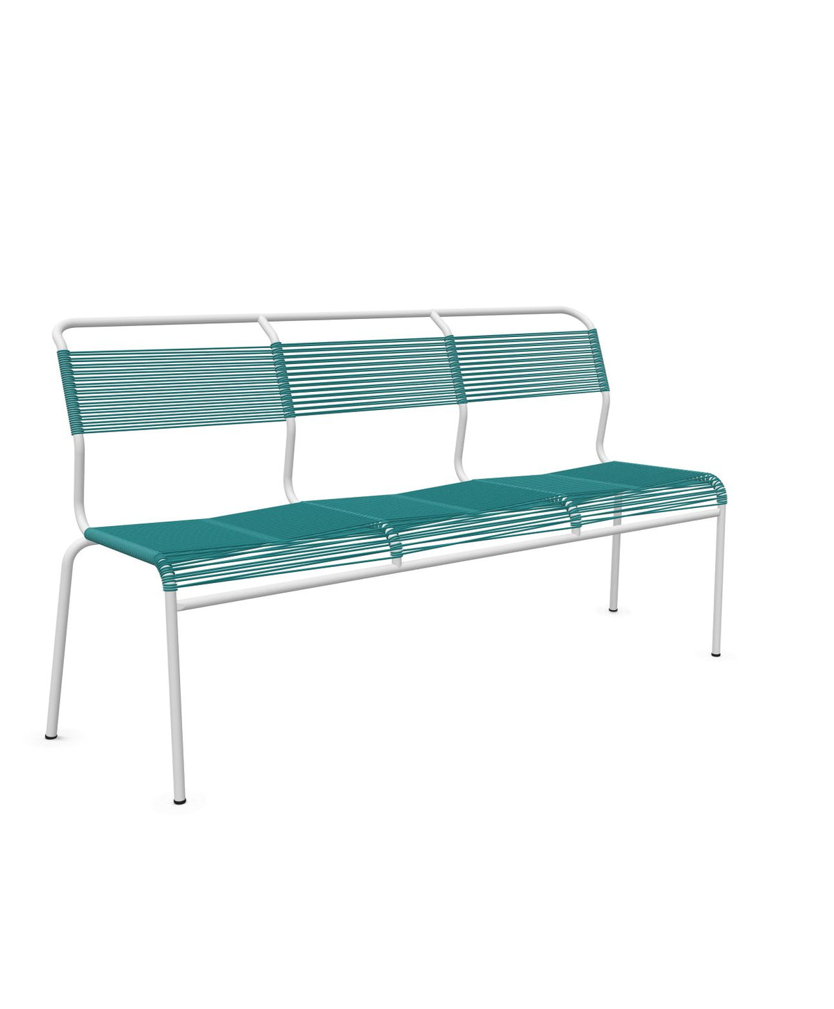 Schaffner Säntis Banc Spaghetti 3 places sans accoudoirs Bleu Kali 56 Blanc 90