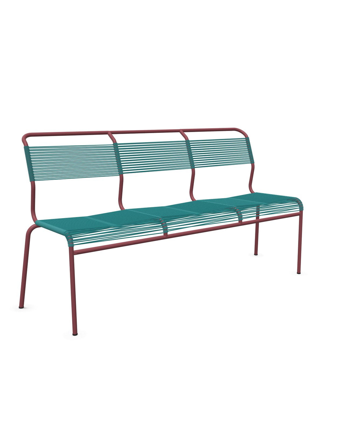Schaffner Säntis Banc Spaghetti 3 places sans accoudoirs Bleu Kali 56 Bordeaux 38