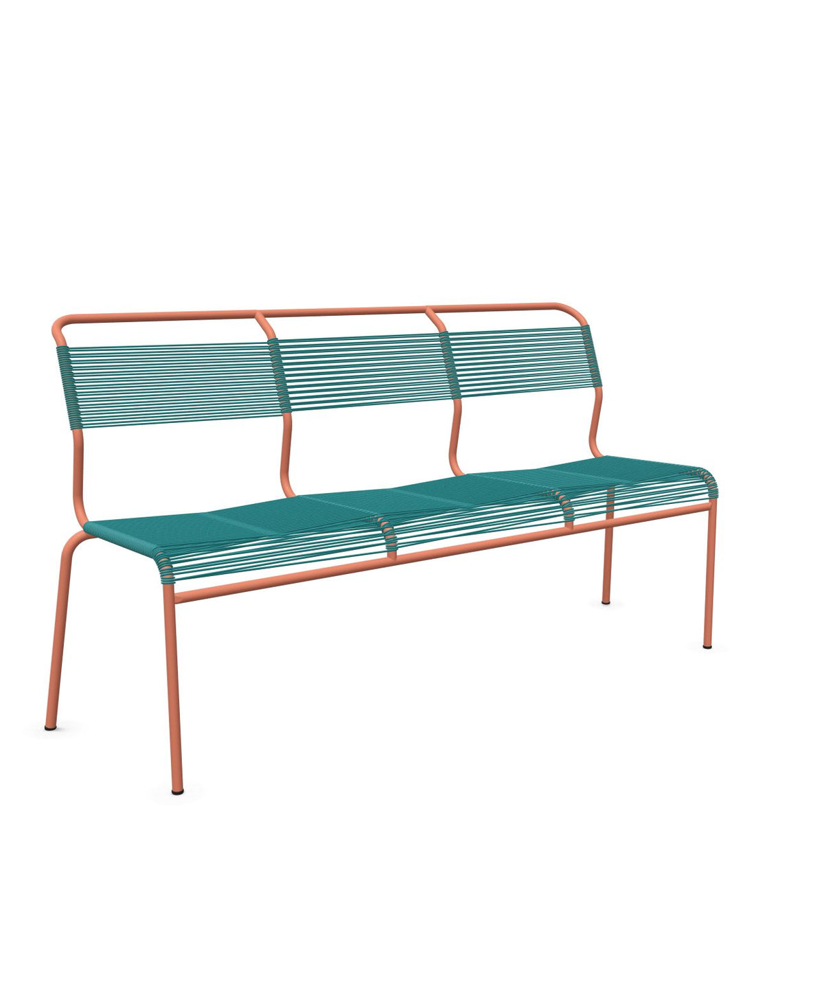 Schaffner Säntis Banc Spaghetti 3 places sans accoudoirs Bleu Kali 56 Terracotta 84