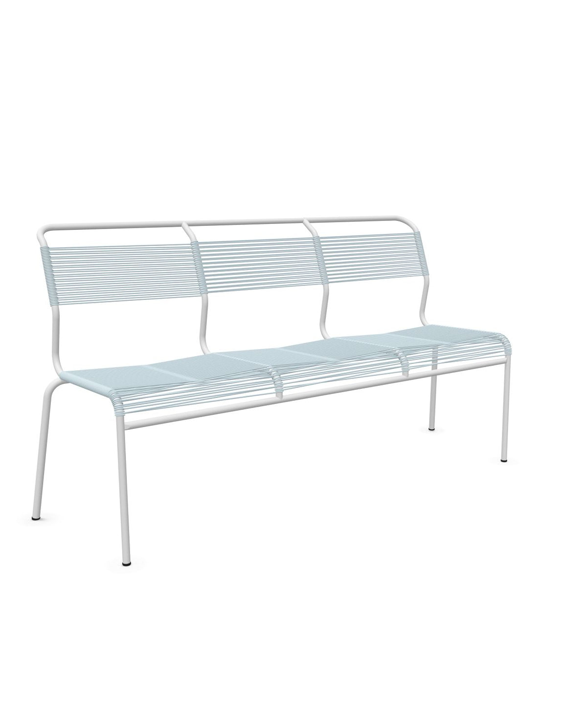 Schaffner Säntis Banc Spaghetti 3 places sans accoudoirs Bleu Pastel 51 Blanc 90