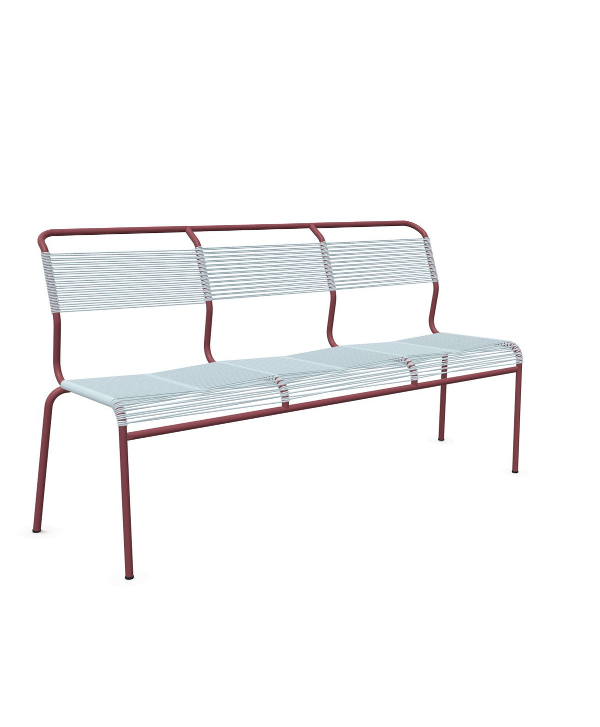 Schaffner Säntis Banc Spaghetti 3 places sans accoudoirs Bleu Pastel 51 Bordeaux 38