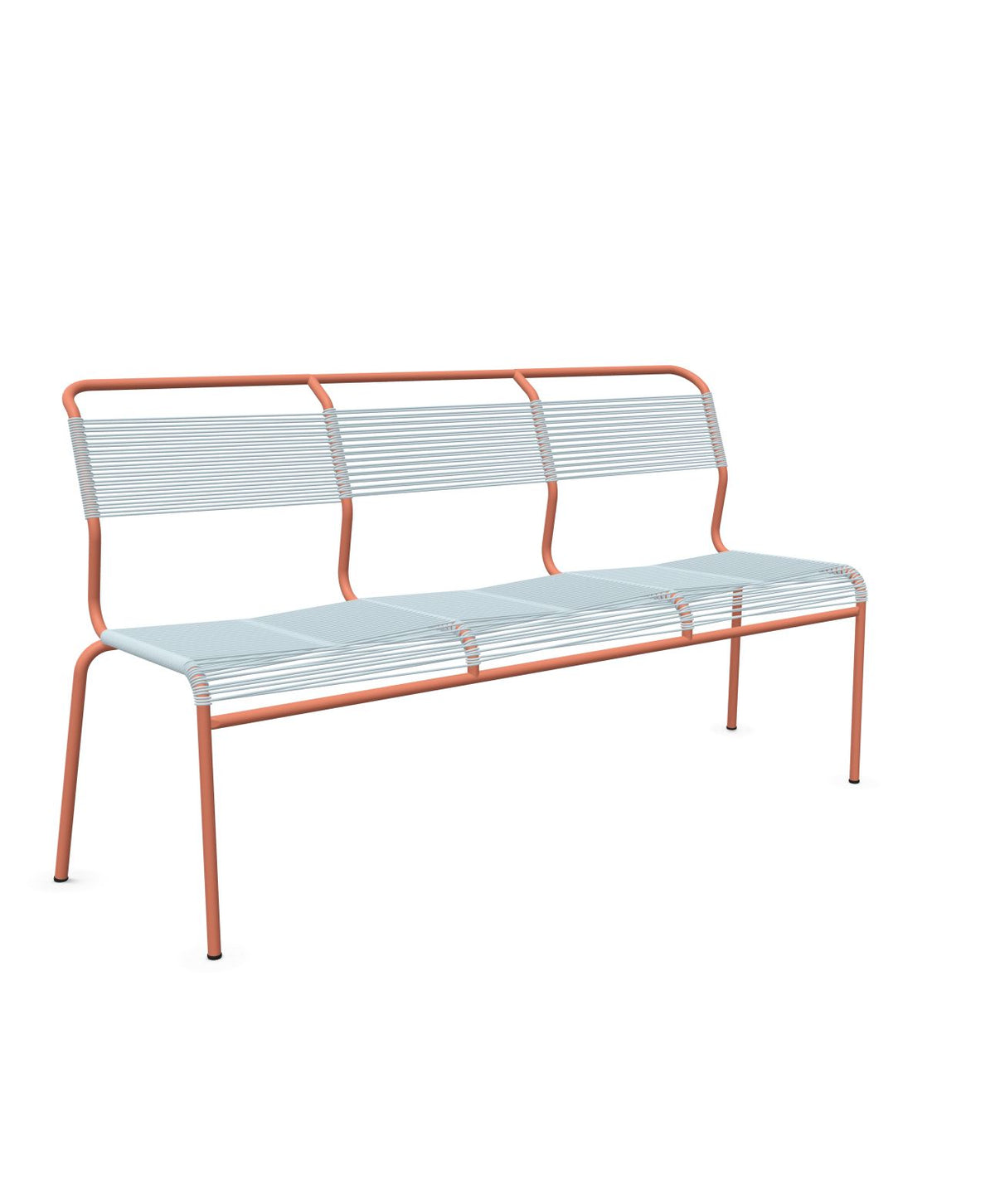 Schaffner Säntis Banc Spaghetti 3 places sans accoudoirs Bleu Pastel 51 Terracotta 84