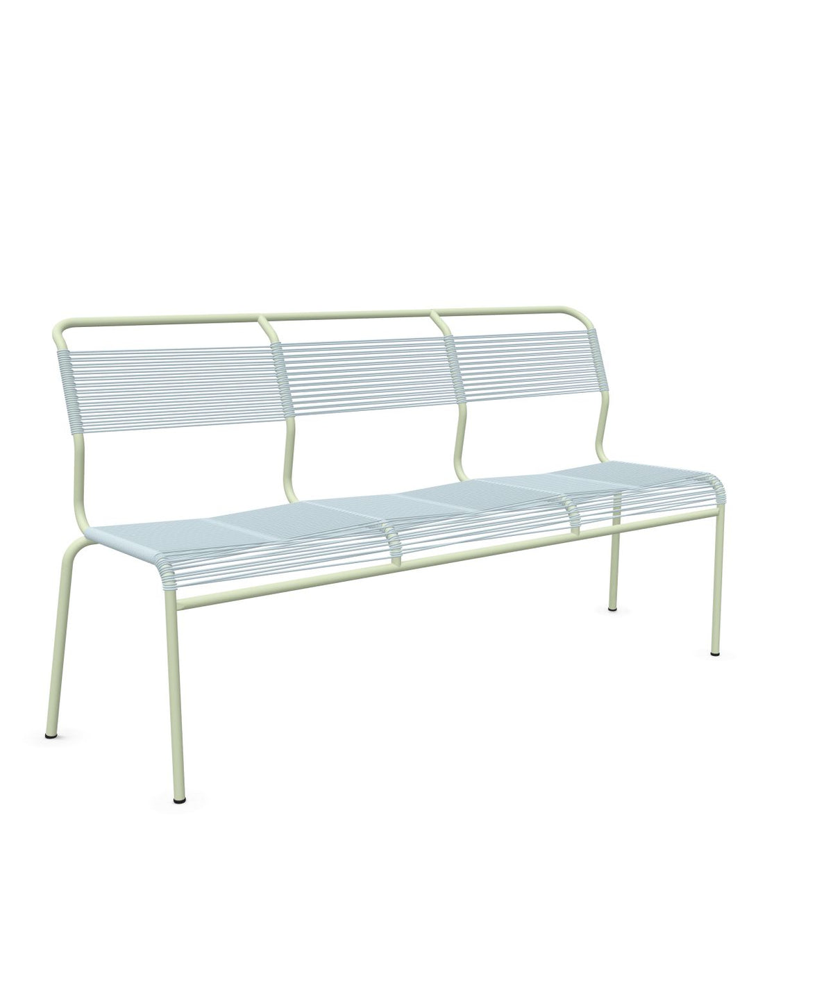 Schaffner Säntis Banc Spaghetti 3 places sans accoudoirs Bleu Pastel 51 Vert Pastel 64