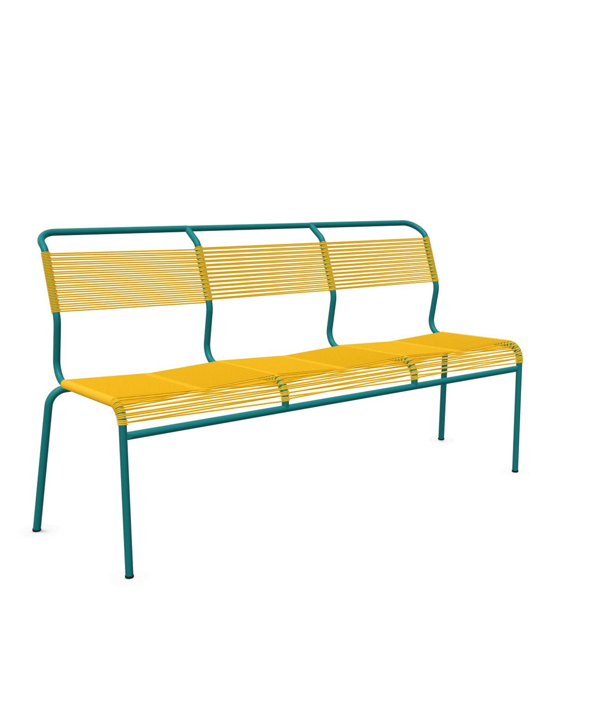 Schaffner Säntis Banc Spaghetti 3 places sans accoudoirs Jaune 11 Bleu Kali 56