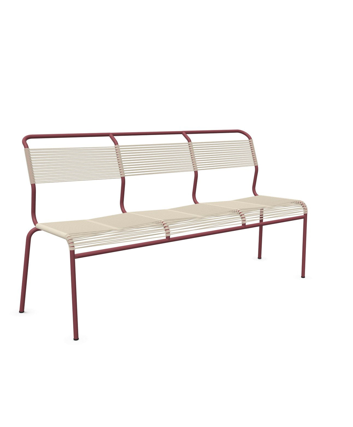 Schaffner Säntis Banc Spaghetti 3 places sans accoudoirs Sable Pastel 15 Bordeaux 38