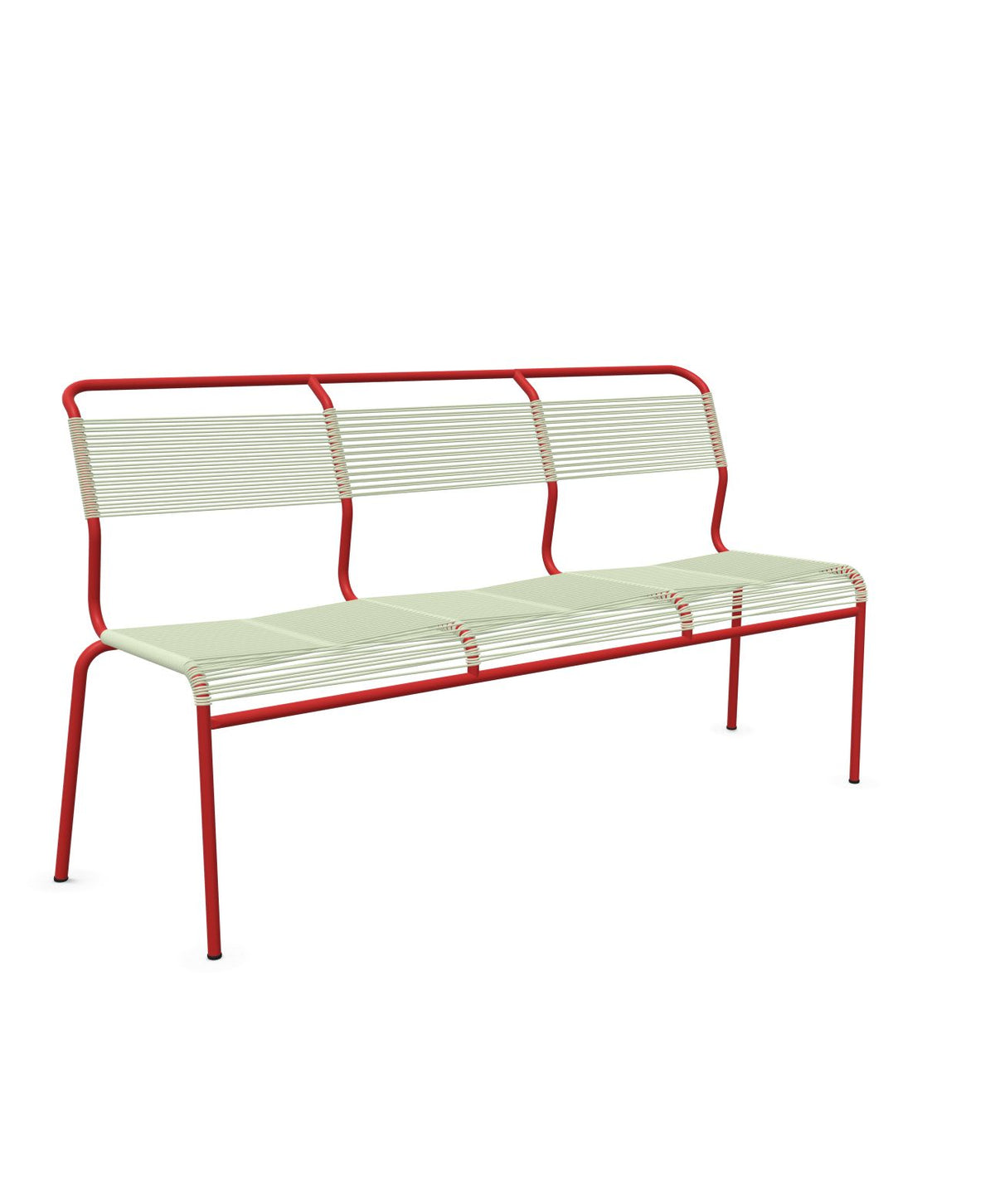 Schaffner Säntis Banc Spaghetti 3 places sans accoudoirs Vert Pastel 64 Rouge 30