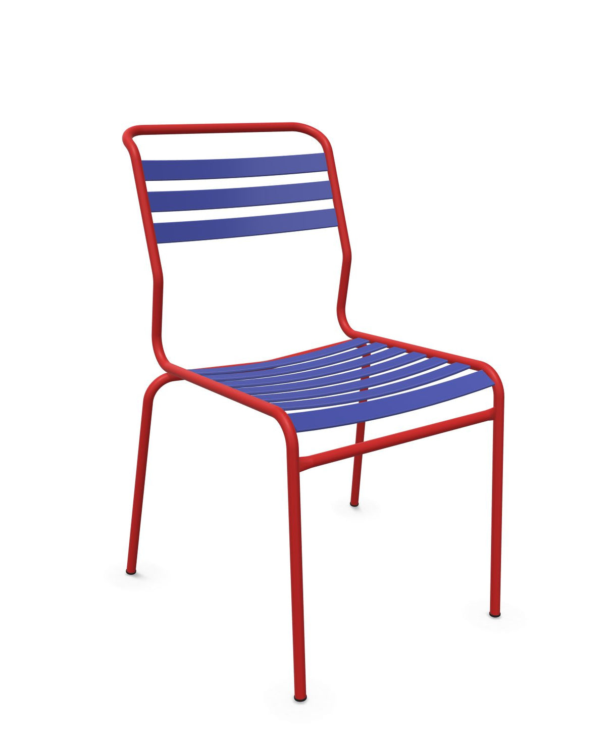 Schaffner Säntis Chaise à lattes Bleu 53 Rouge 30