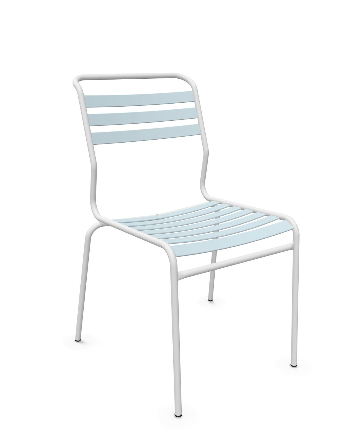 Schaffner Säntis Chaise à lattes Bleu Pastel 51 Blanc 90