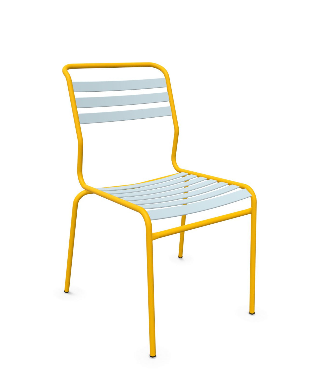 Schaffner Säntis Chaise à lattes Bleu Pastel 51 Jaune 11