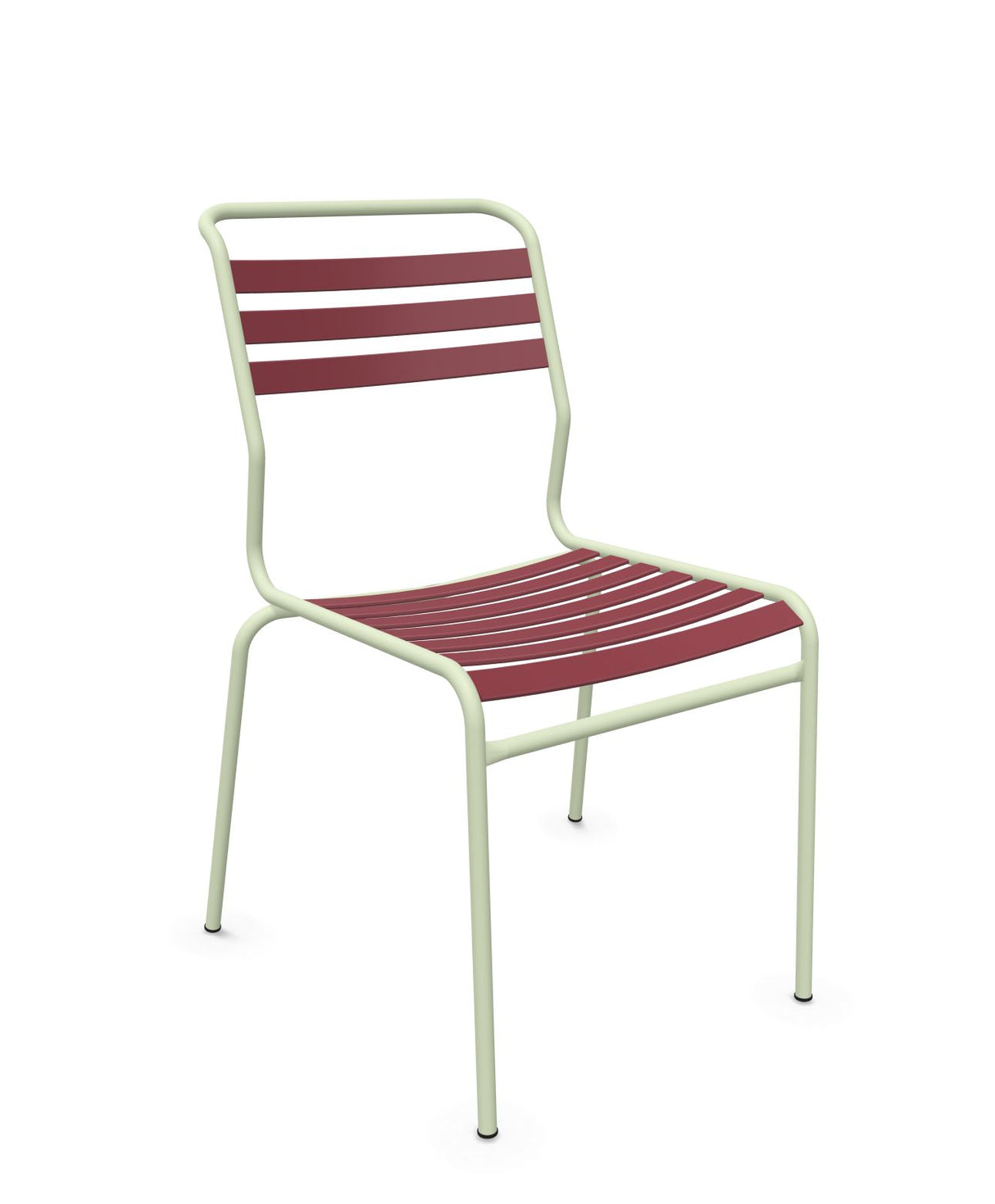 Schaffner Säntis Chaise à lattes Bordeaux 38 Vert Pastel 64