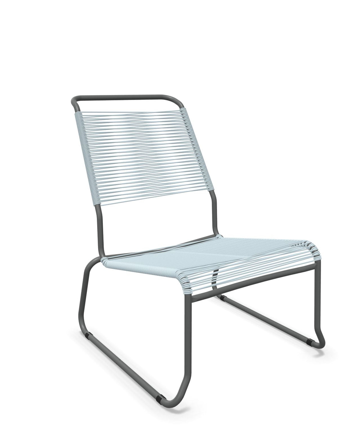 Schaffner Säntis Chaise basse Haut dossier luge Spaghetti Bleu Pastel 51 Graphite 73