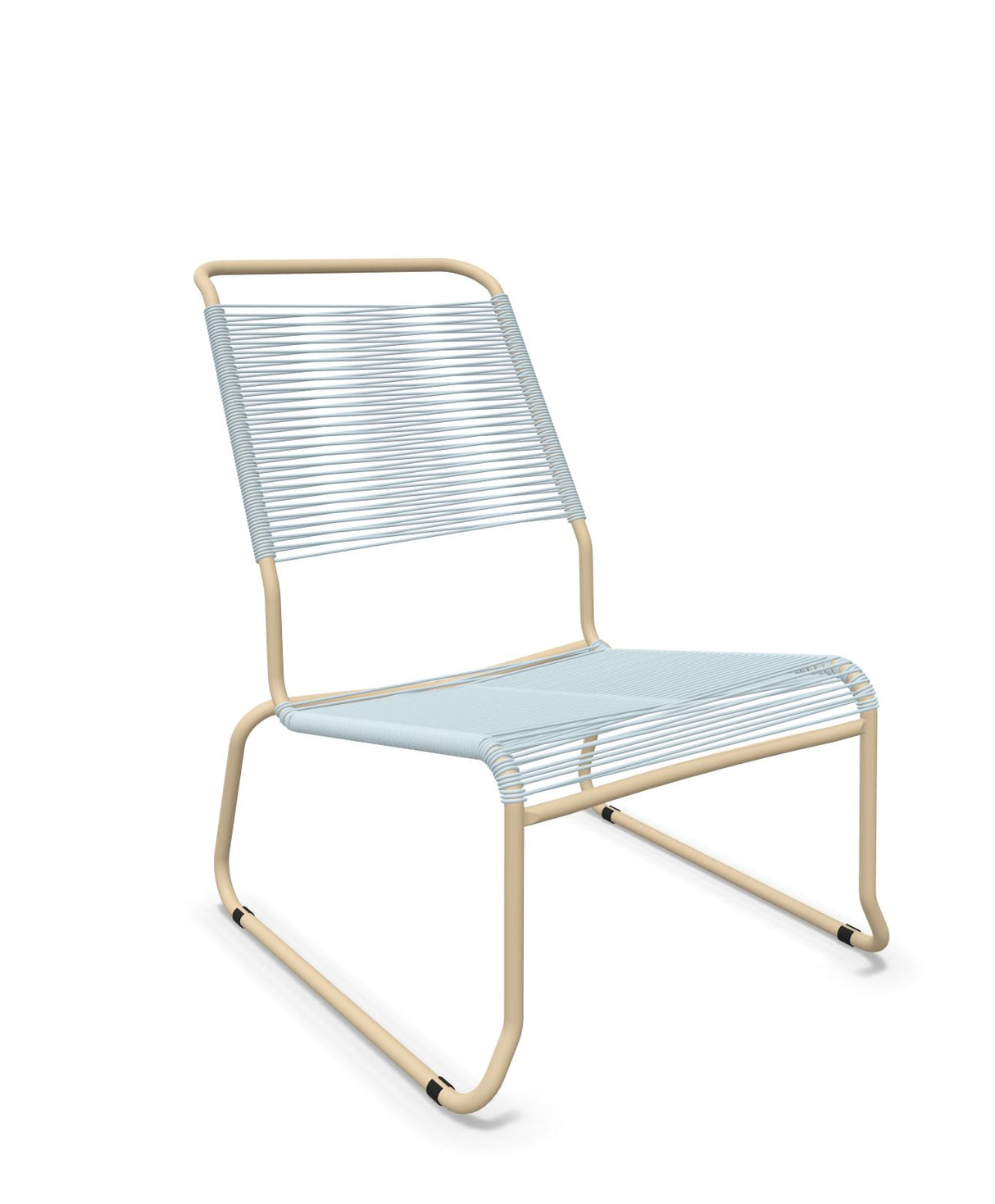 Schaffner Säntis Chaise basse Haut dossier luge Spaghetti Bleu Pastel 51 Marron Pastel 83