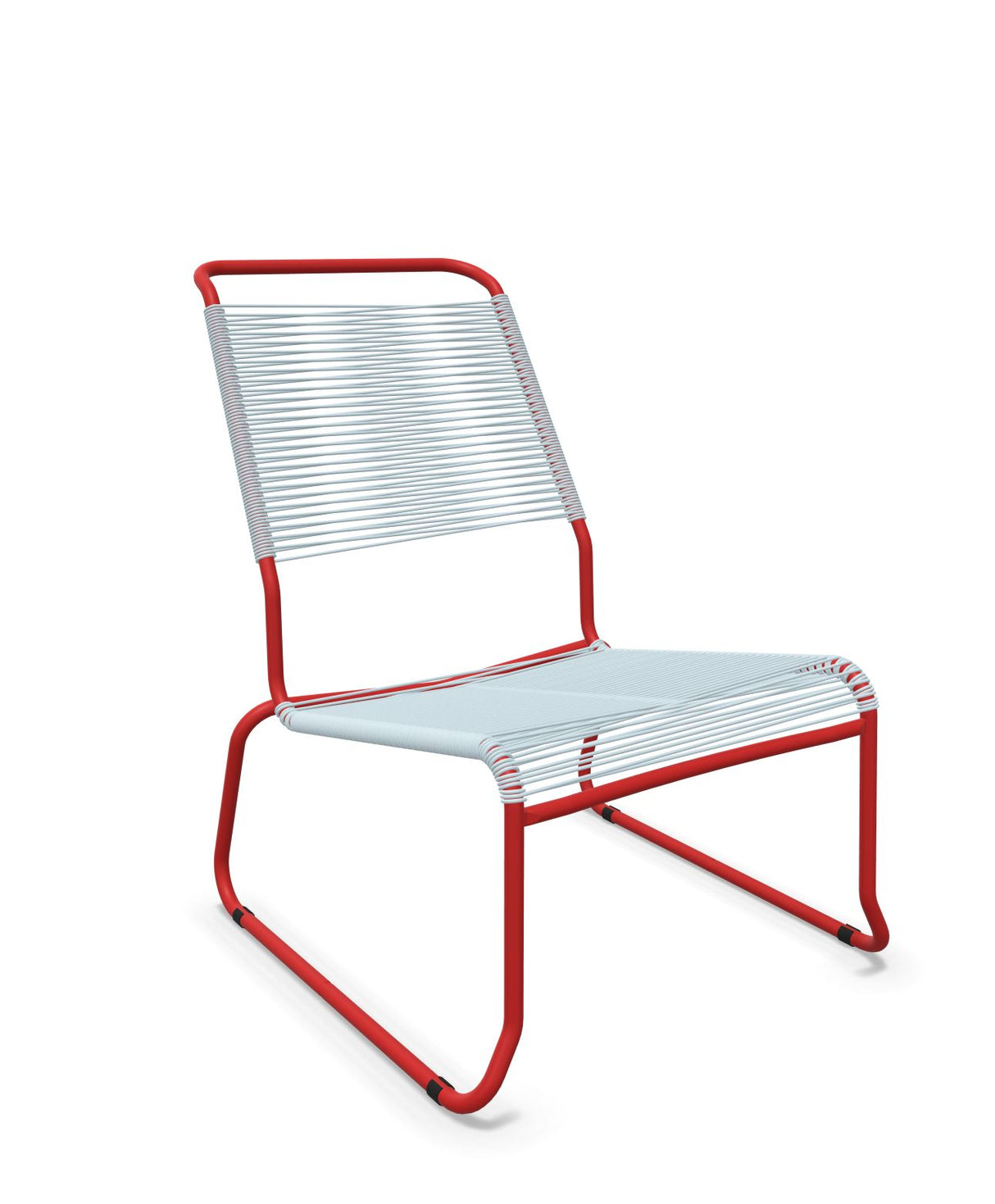 Schaffner Säntis Chaise basse Haut dossier luge Spaghetti Bleu Pastel 51 Rouge 30
