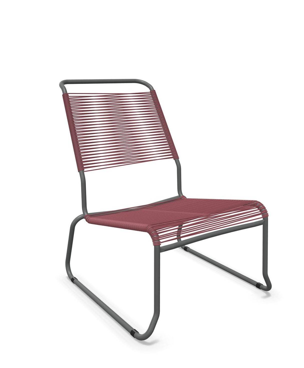Schaffner Säntis Chaise basse Haut dossier luge Spaghetti Bordeaux 38 Graphite 73