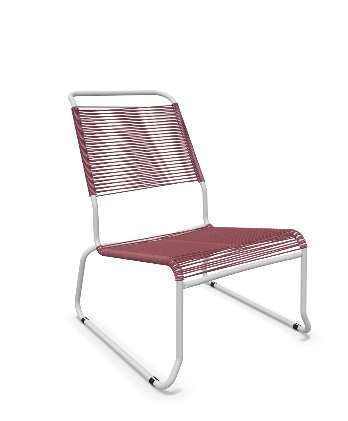 Schaffner Säntis Chaise basse Haut dossier luge Spaghetti Bordeaux 38 Gris Argent 78