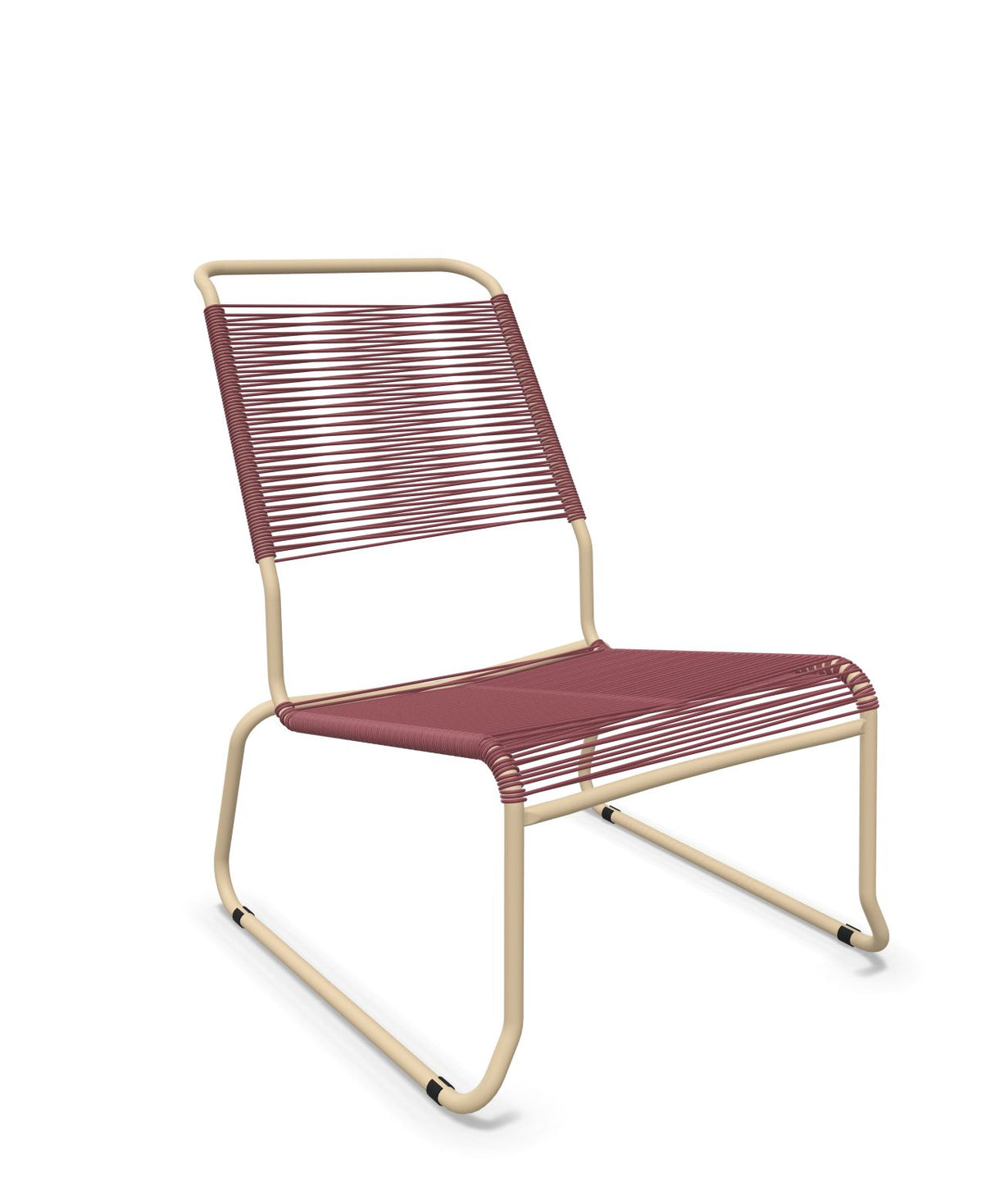 Schaffner Säntis Chaise basse Haut dossier luge Spaghetti Bordeaux 38 Marron Pastel 83