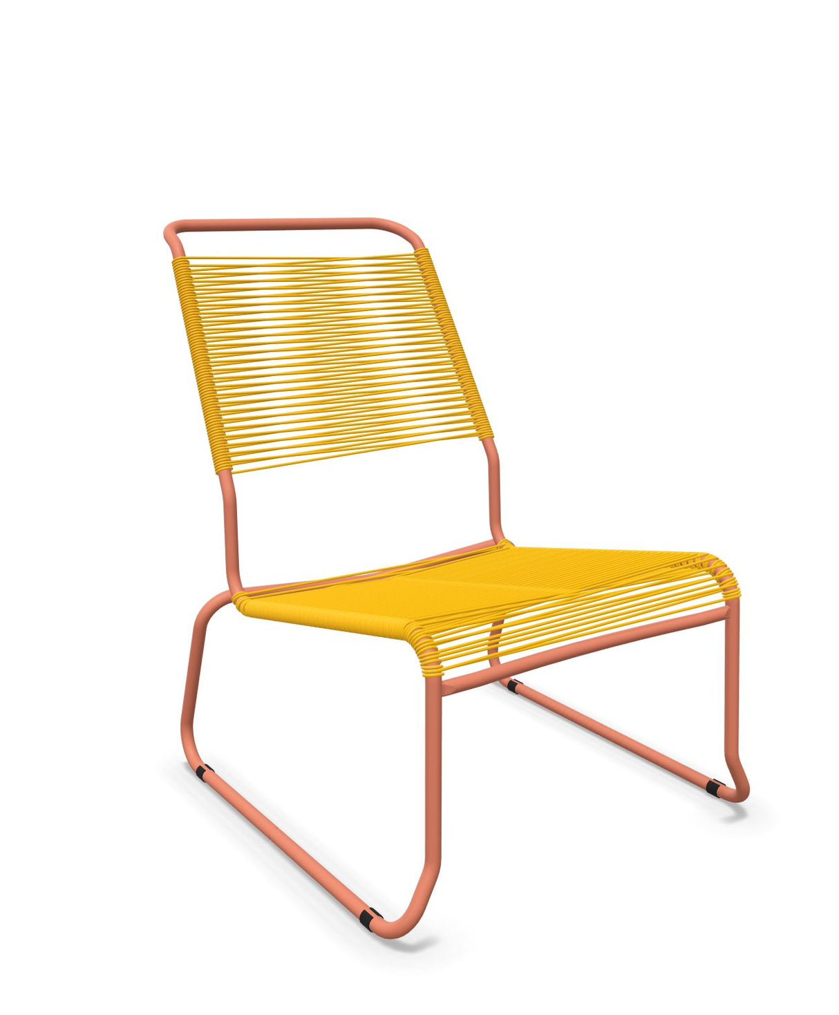 Schaffner Säntis Chaise basse Haut dossier luge Spaghetti Jaune 11 Terracotta 84