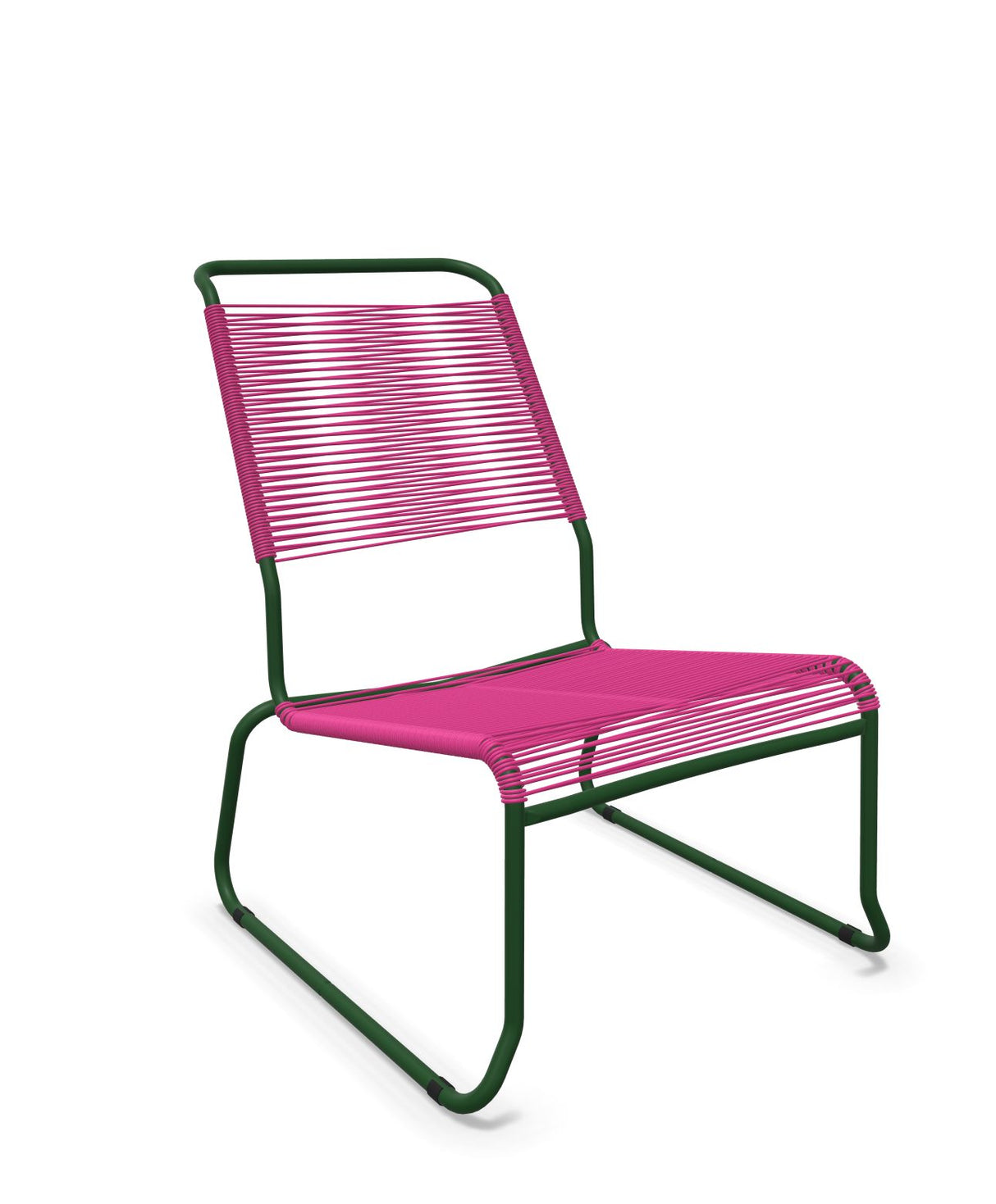 Schaffner Säntis Chaise basse Haut dossier luge Spaghetti Rose 41 Vert Sapin 66