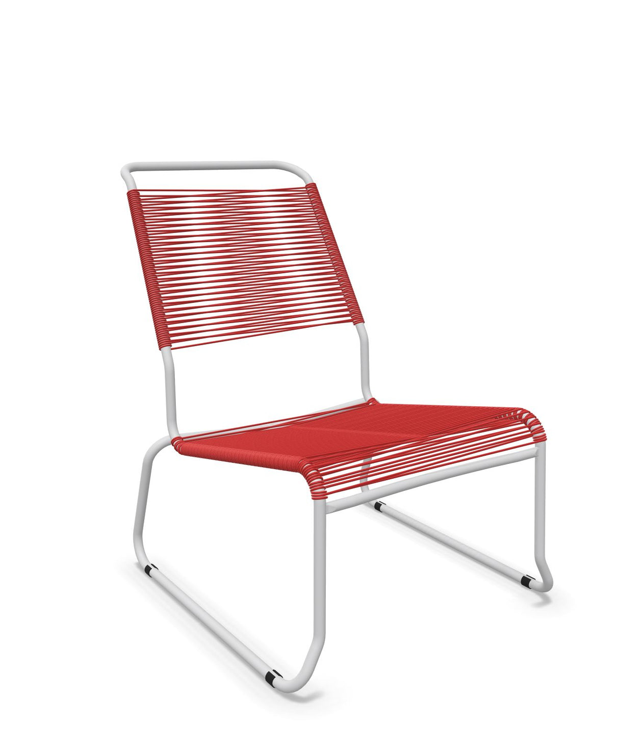 Schaffner Säntis Chaise basse Haut dossier luge Spaghetti Rouge 30 Gris Argent 78