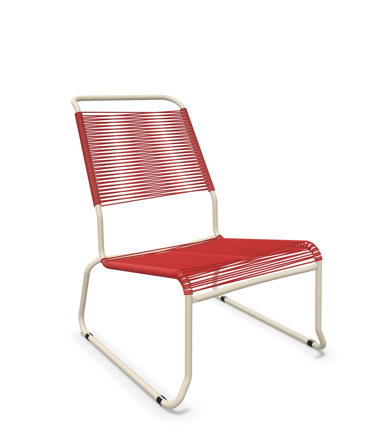 Schaffner Säntis Chaise basse Haut dossier luge Spaghetti Rouge 30 Sable Pastel 15