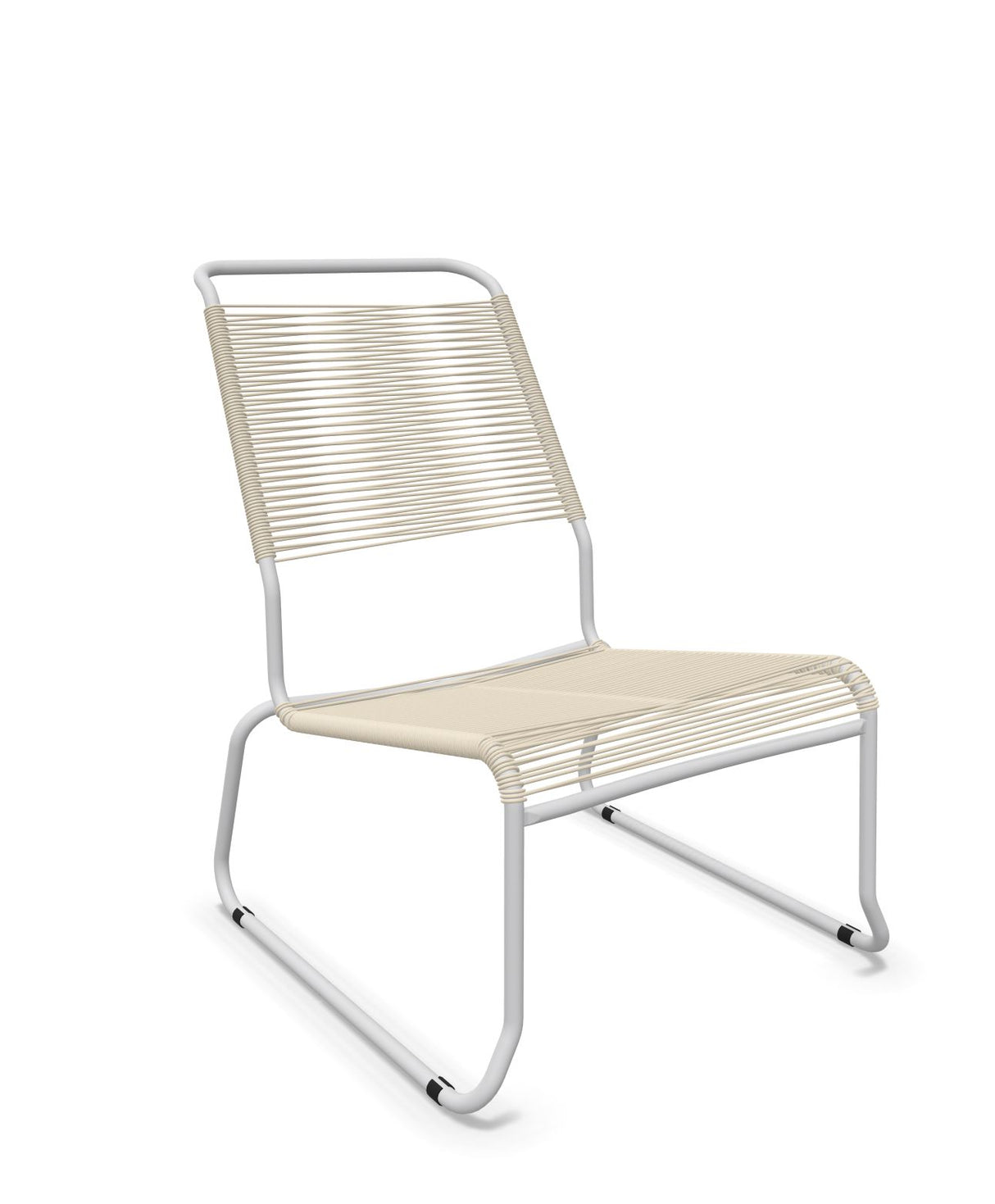 Schaffner Säntis Chaise basse Haut dossier luge Spaghetti Sable Pastel 15 Gris Argent 78