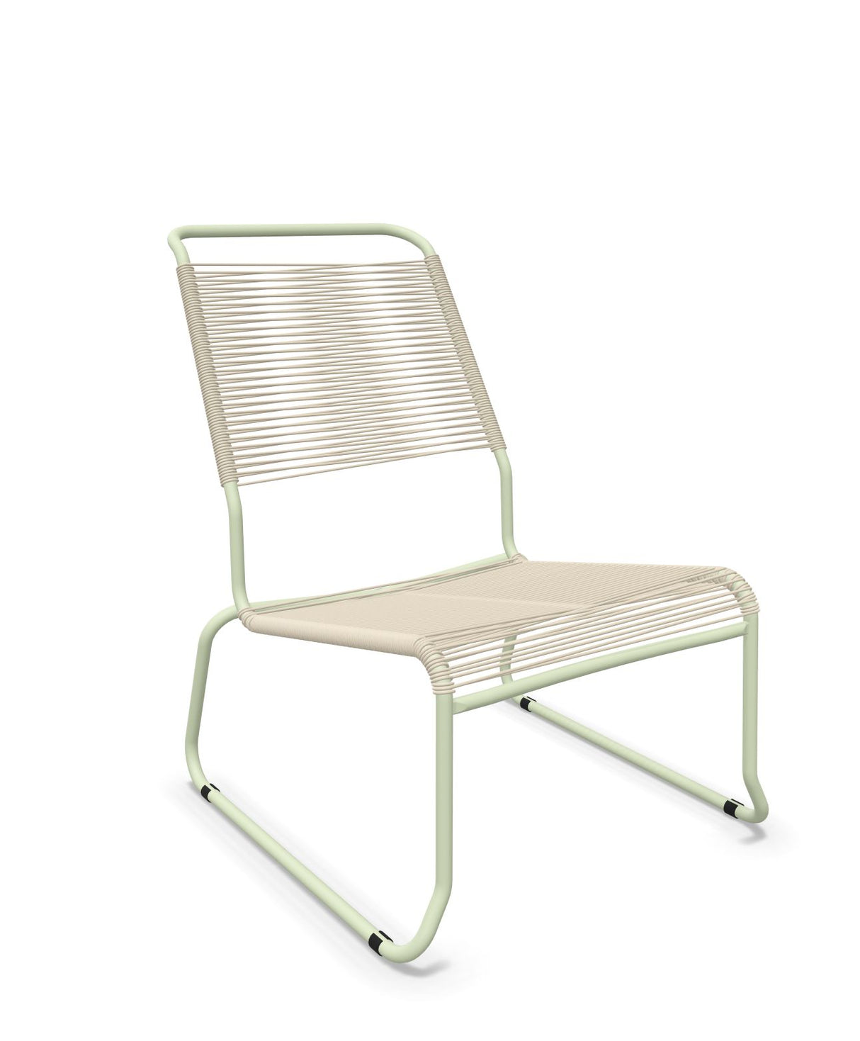 Schaffner Säntis Chaise basse Haut dossier luge Spaghetti Sable Pastel 15 Vert Pastel 64