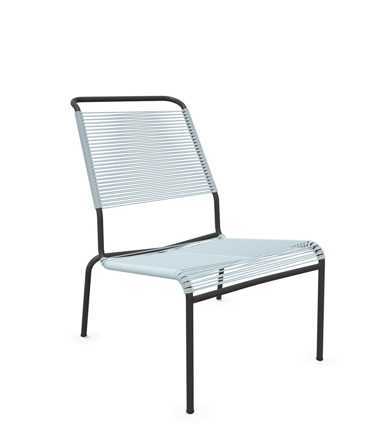 Schaffner Säntis Chaise basse Haut dossier Spaghetti Bleu Pastel 51 Anthracite 77
