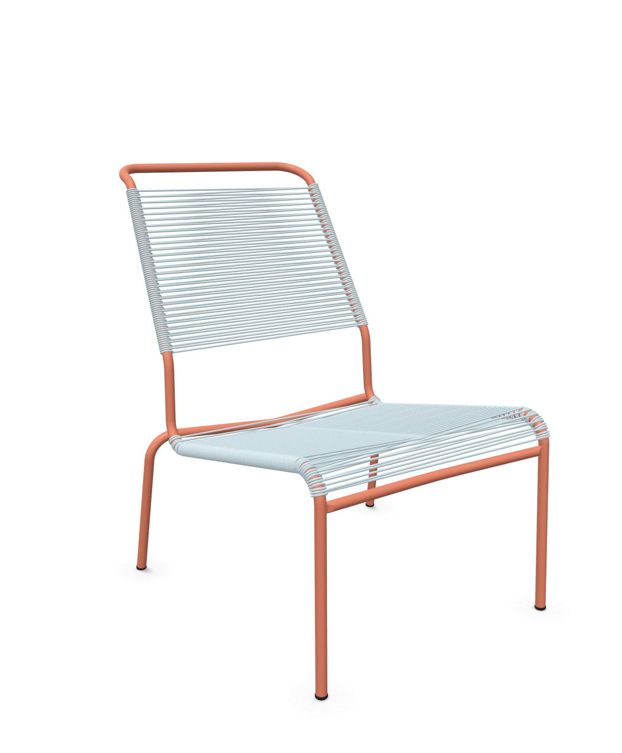 Schaffner Säntis Chaise basse Haut dossier Spaghetti Bleu Pastel 51 Terracotta 84