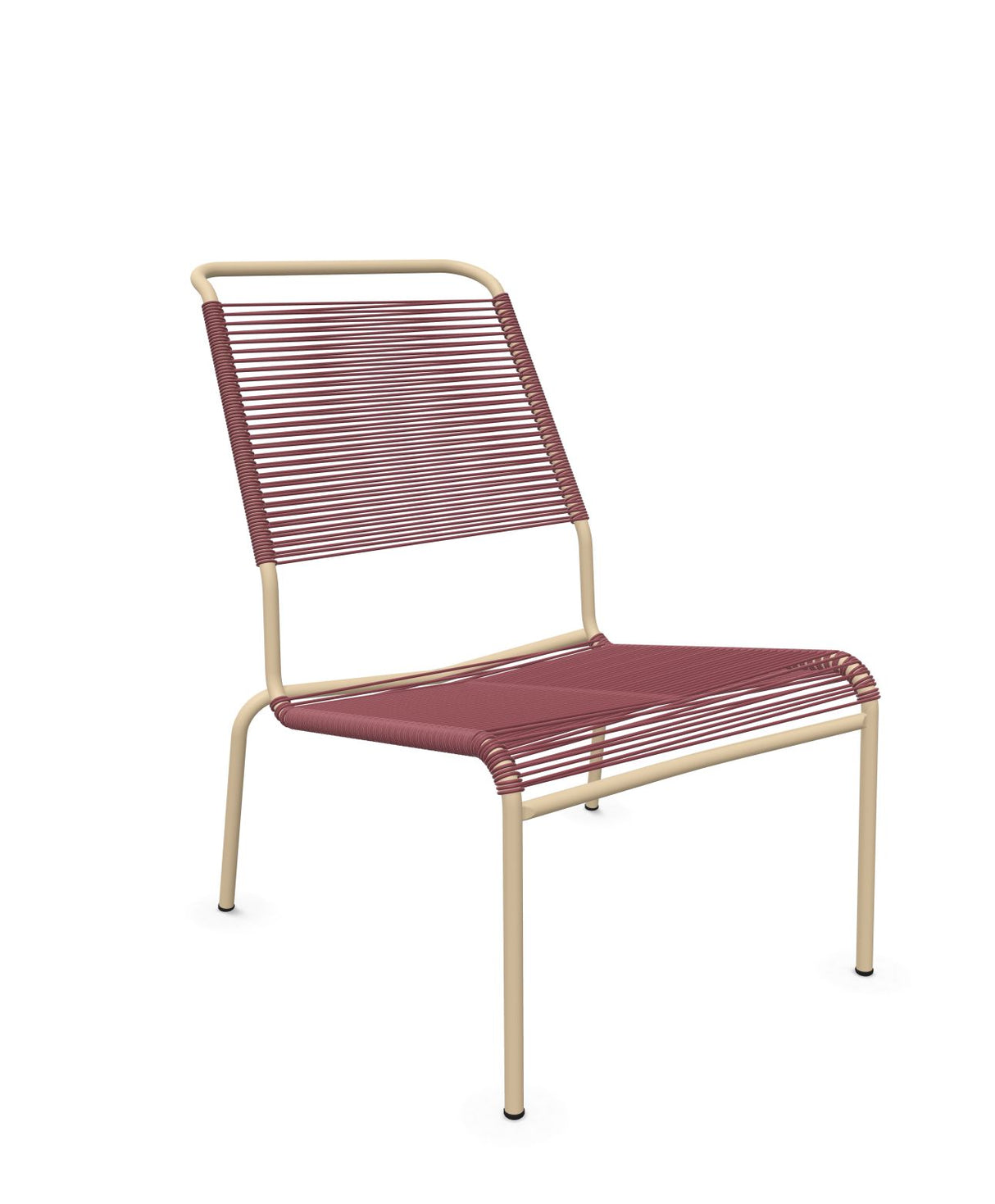 Schaffner Säntis Chaise basse Haut dossier Spaghetti Bordeaux 38 Marron Pastel 83