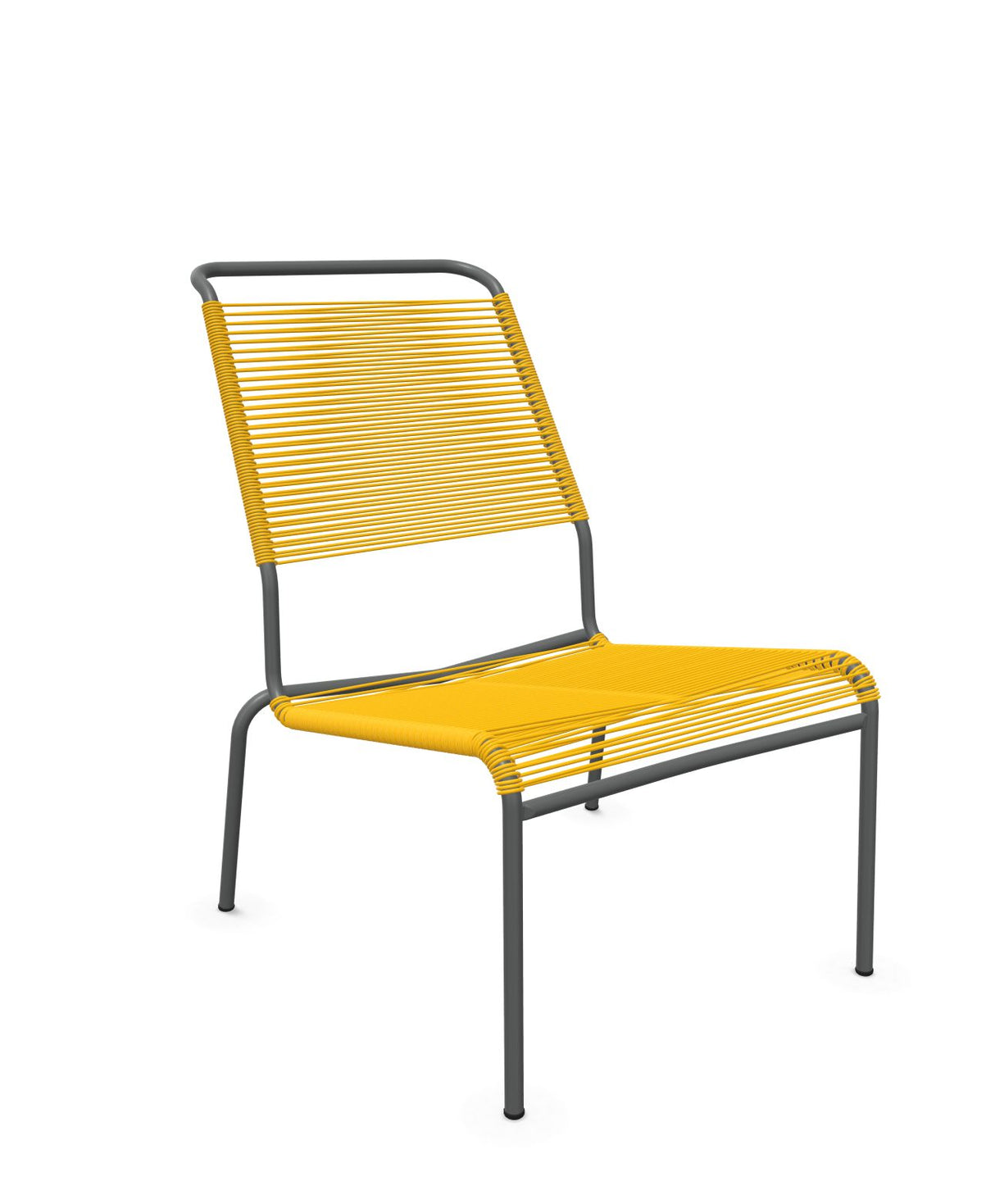 Schaffner Säntis Chaise basse Haut dossier Spaghetti Jaune 11 Graphite 73