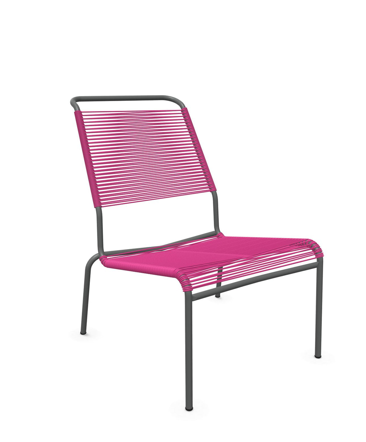 Schaffner Säntis Chaise basse Haut dossier Spaghetti Rose 41 Graphite 73